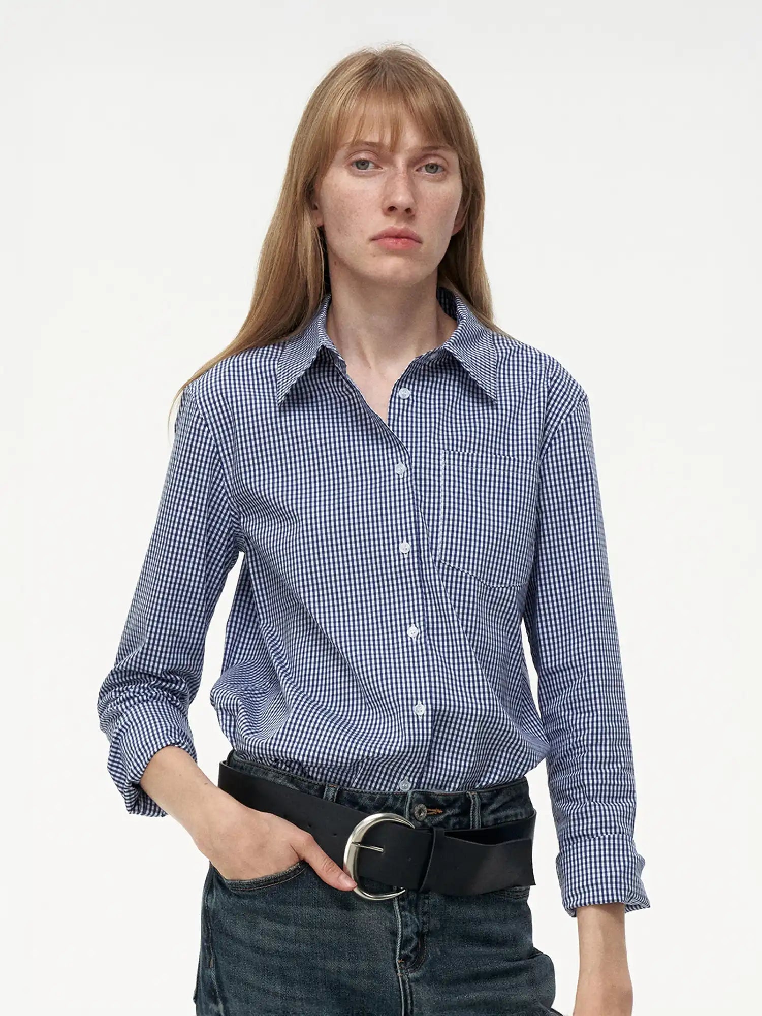 FIRST FLOOR Versatile Cotton Blend Gingham Shirt | Canton Collective