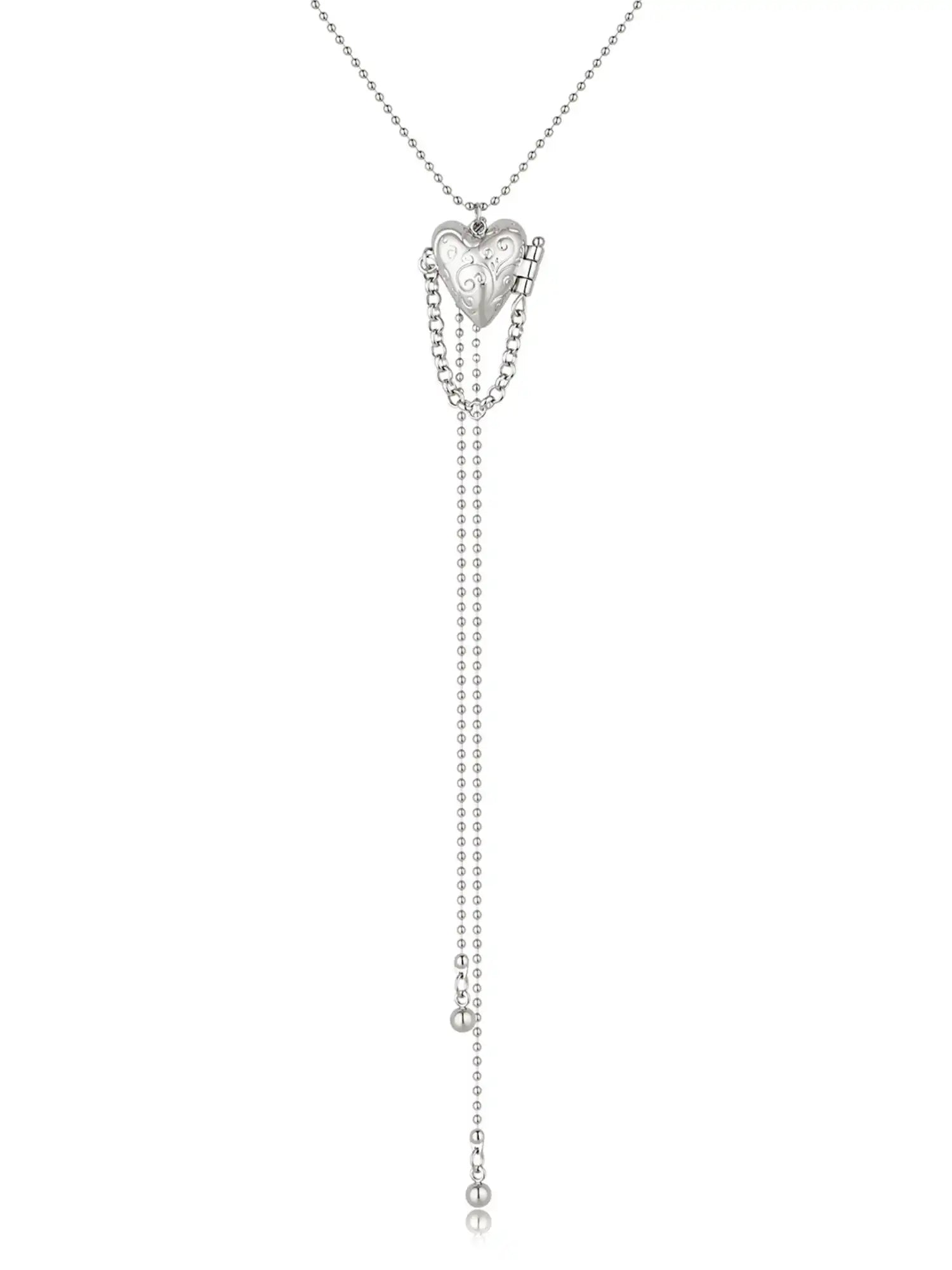 1Jinn M2M Victorian Scrollwork Heart Locket Lariat Necklace | Canton Collective