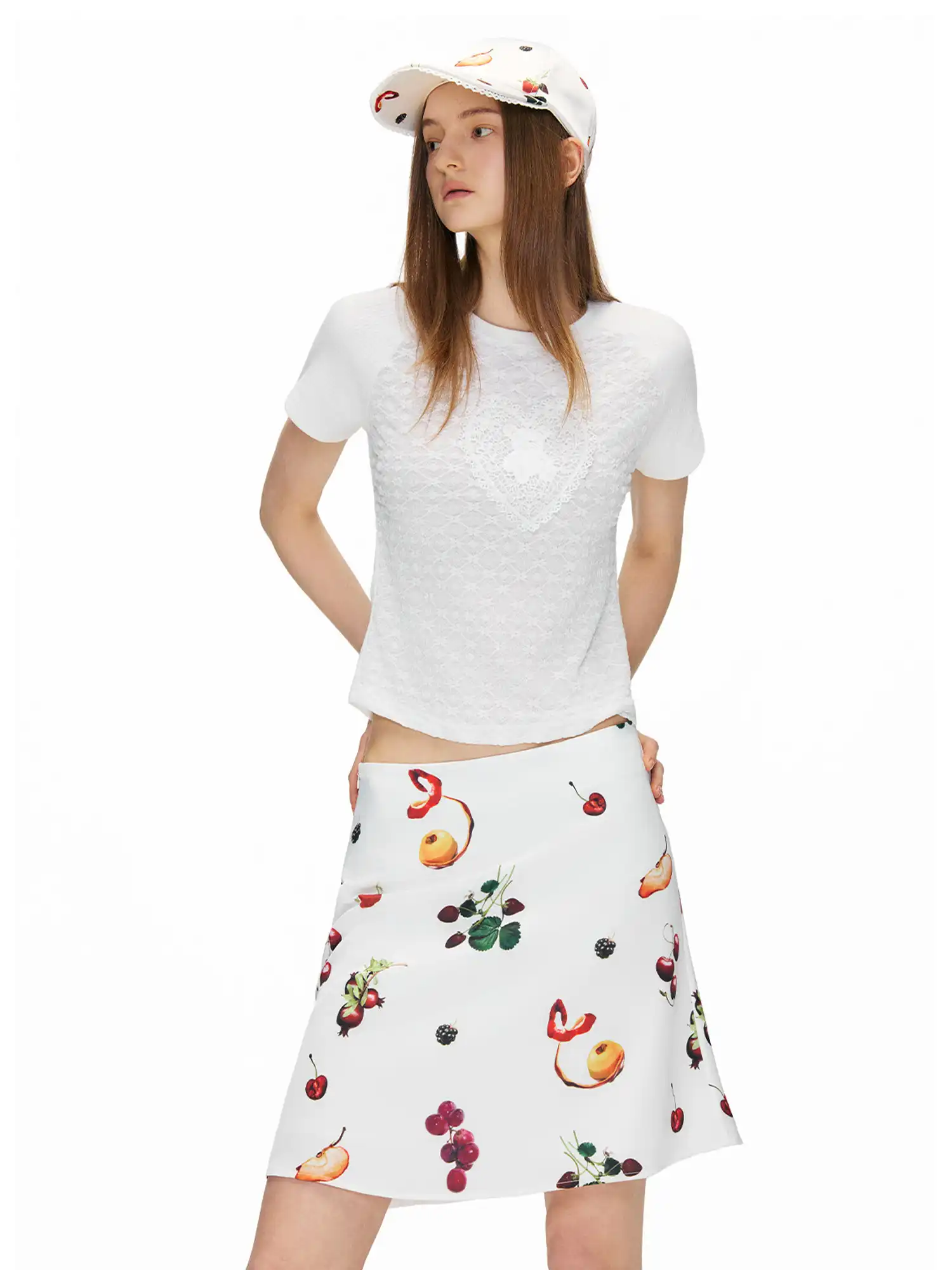 Outtheblue Vintage Fruit Print A-Line Mini Skirt | Canton Collective