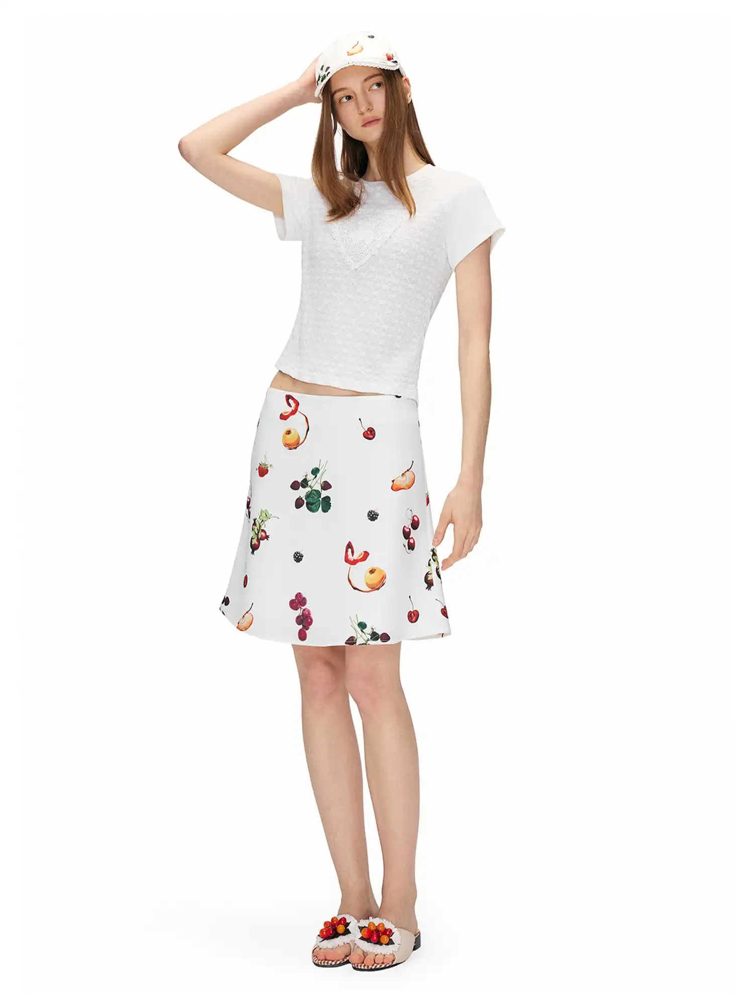Outtheblue Vintage Fruit Print A-Line Mini Skirt | Canton Collective