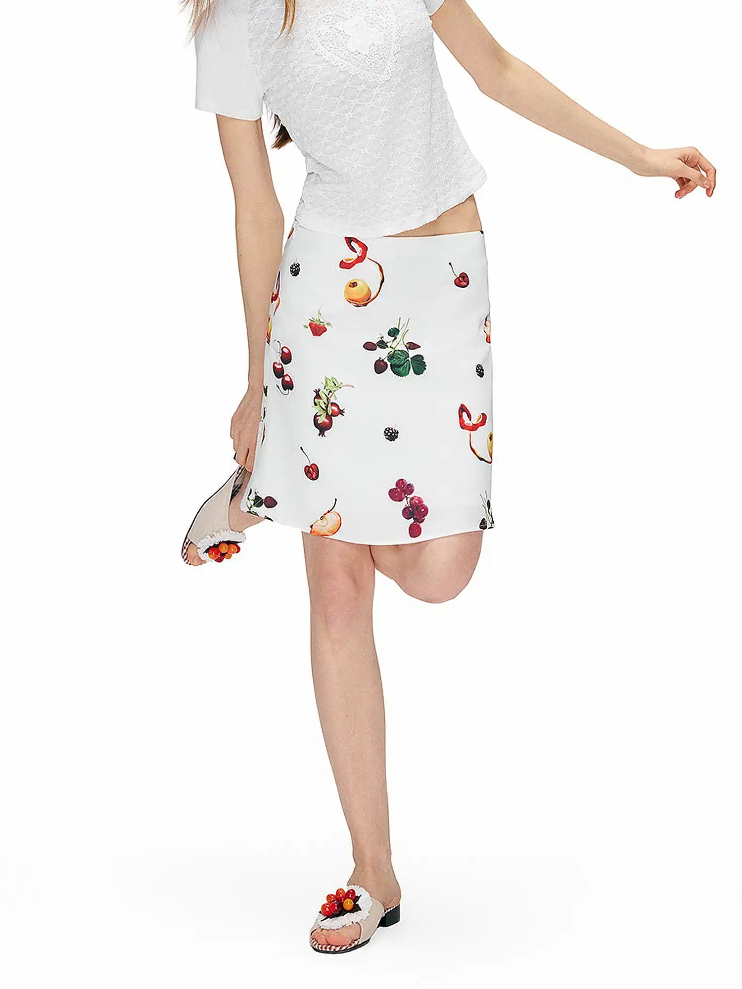 Outtheblue Vintage Fruit Print A-Line Mini Skirt | Canton Collective