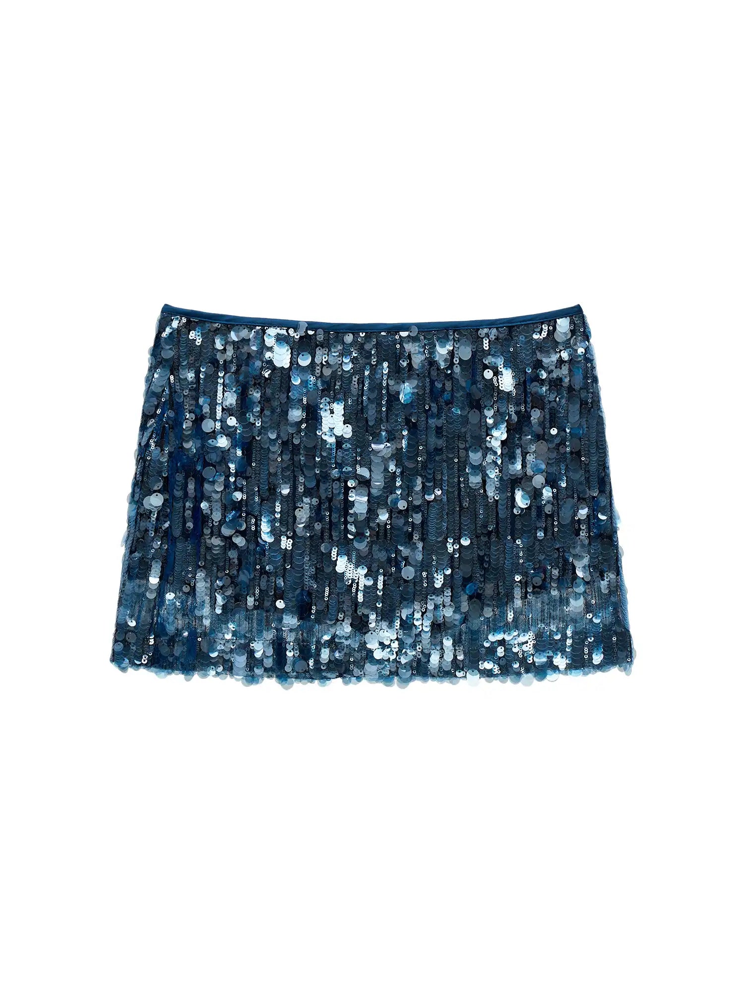 MAMC Vintage Blue Sparkle Sequin Mini Skirt | Canton Collective