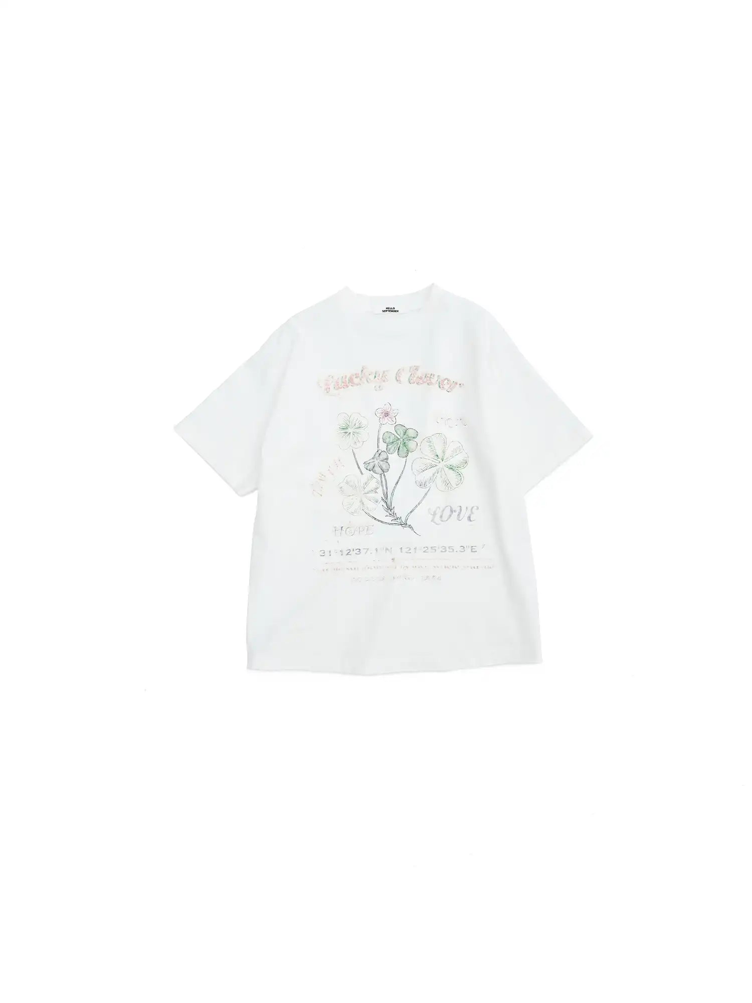 CantonCollective Design Vintage Clover Print Cotton Oversized Tee | Canton Collective
