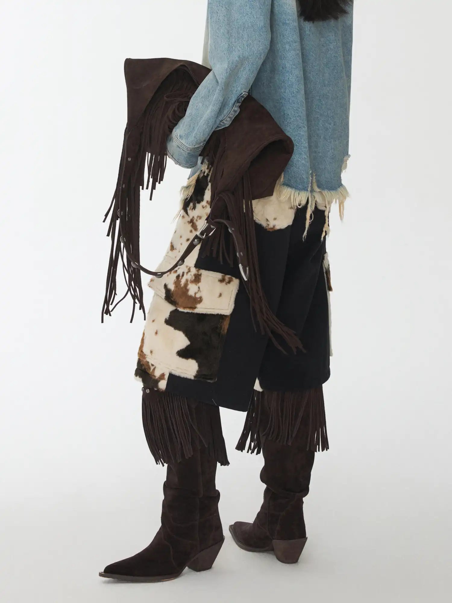 1Jinn Studio Vintage Cowhide-Pattern Capri Pants | Canton Collective