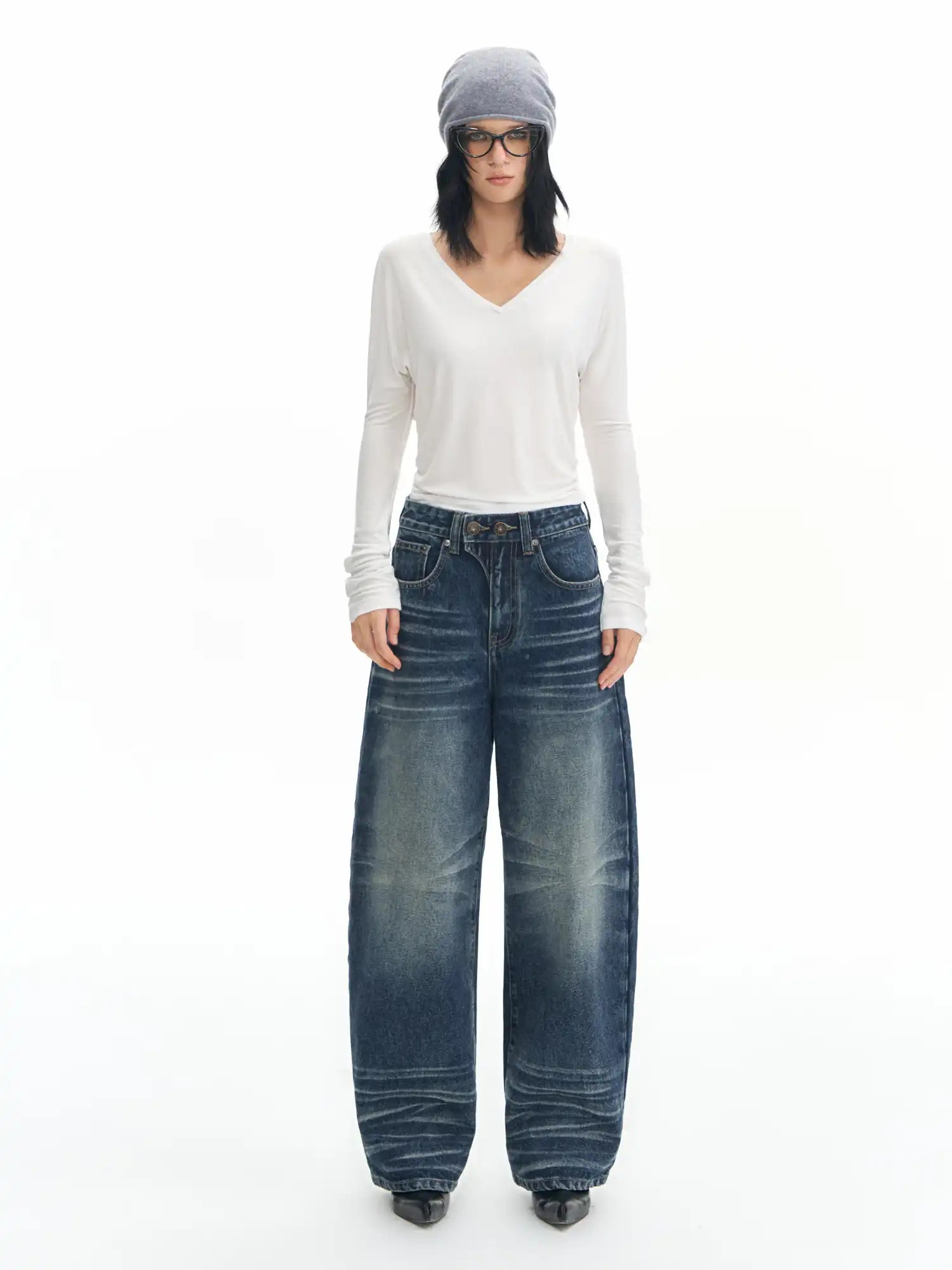 Deleteex Vintage Double-Button Fly Curved Jeans | Canton Collective