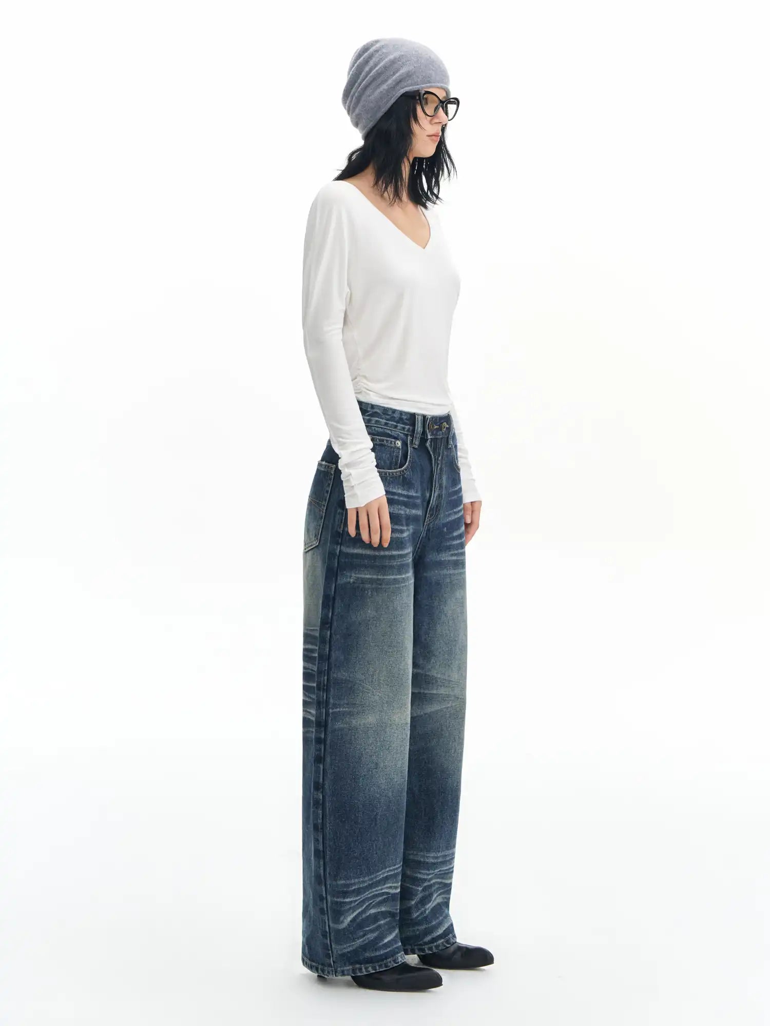 Deleteex Vintage Double-Button Fly Curved Jeans | Canton Collective