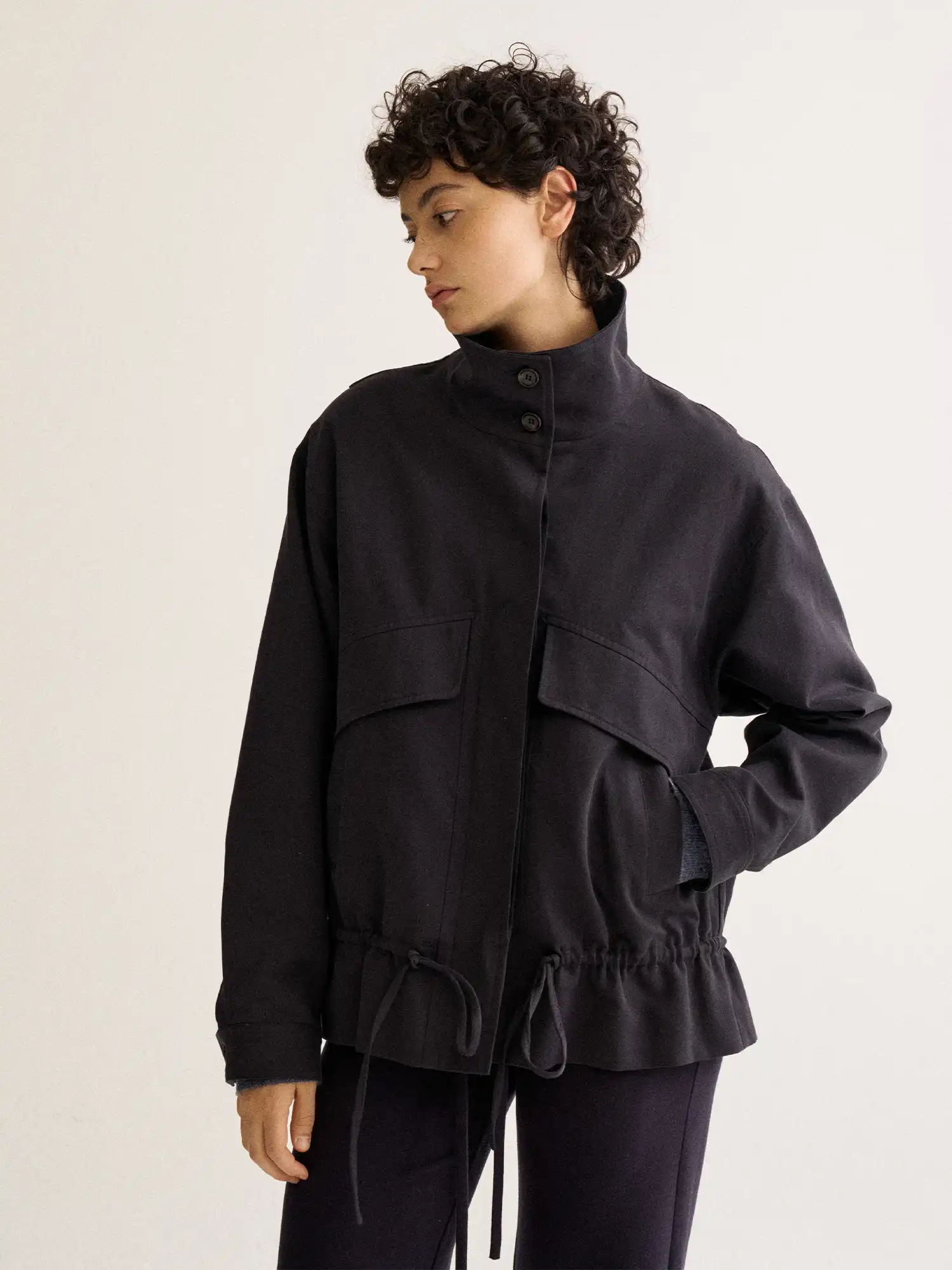 FirstFloor Vintage Drawstring Bomber Jacket | Canton Collective