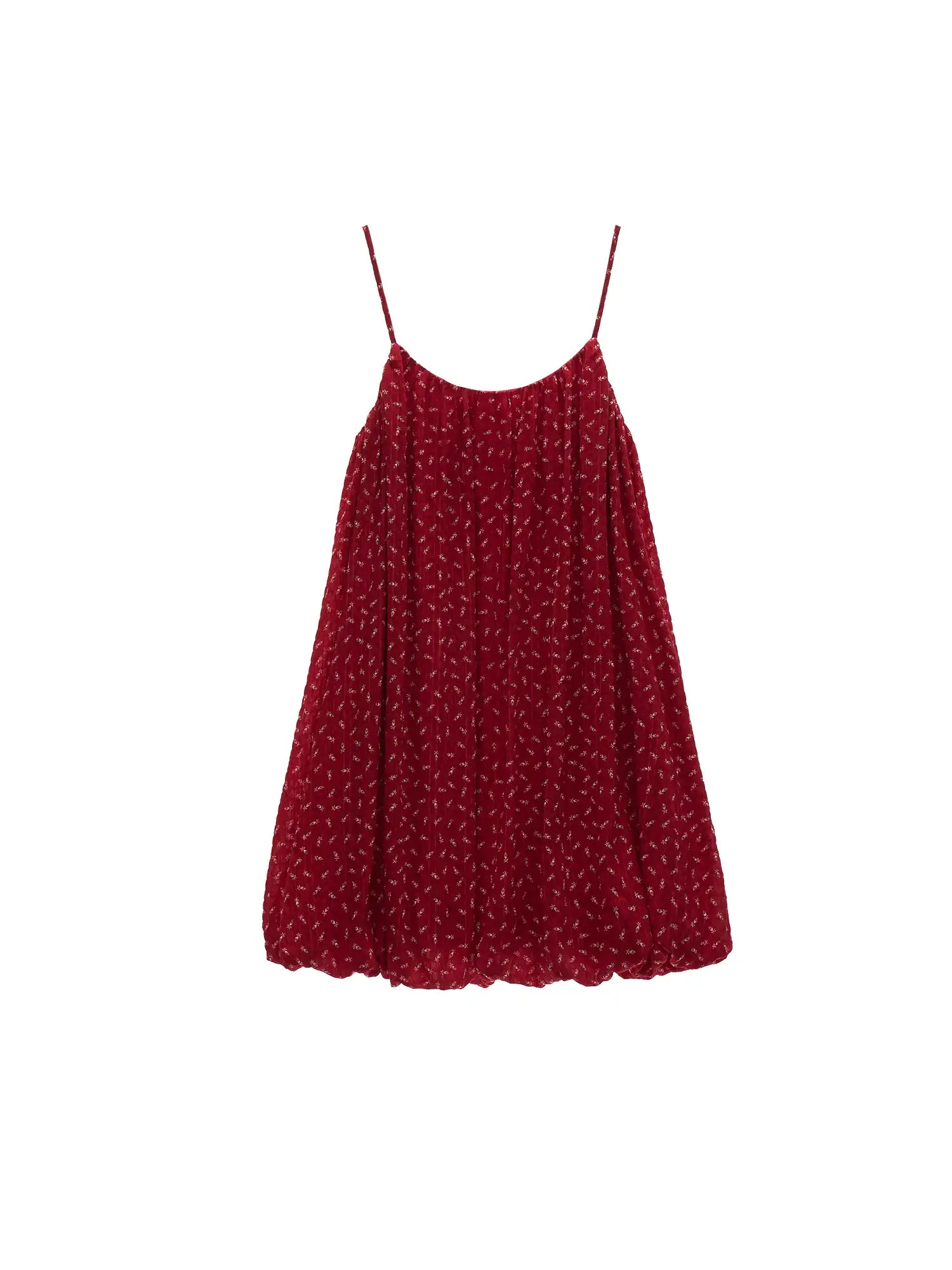 MAMC Vintage Floral Red Bubble Hem Mini Dress | Canton Collective