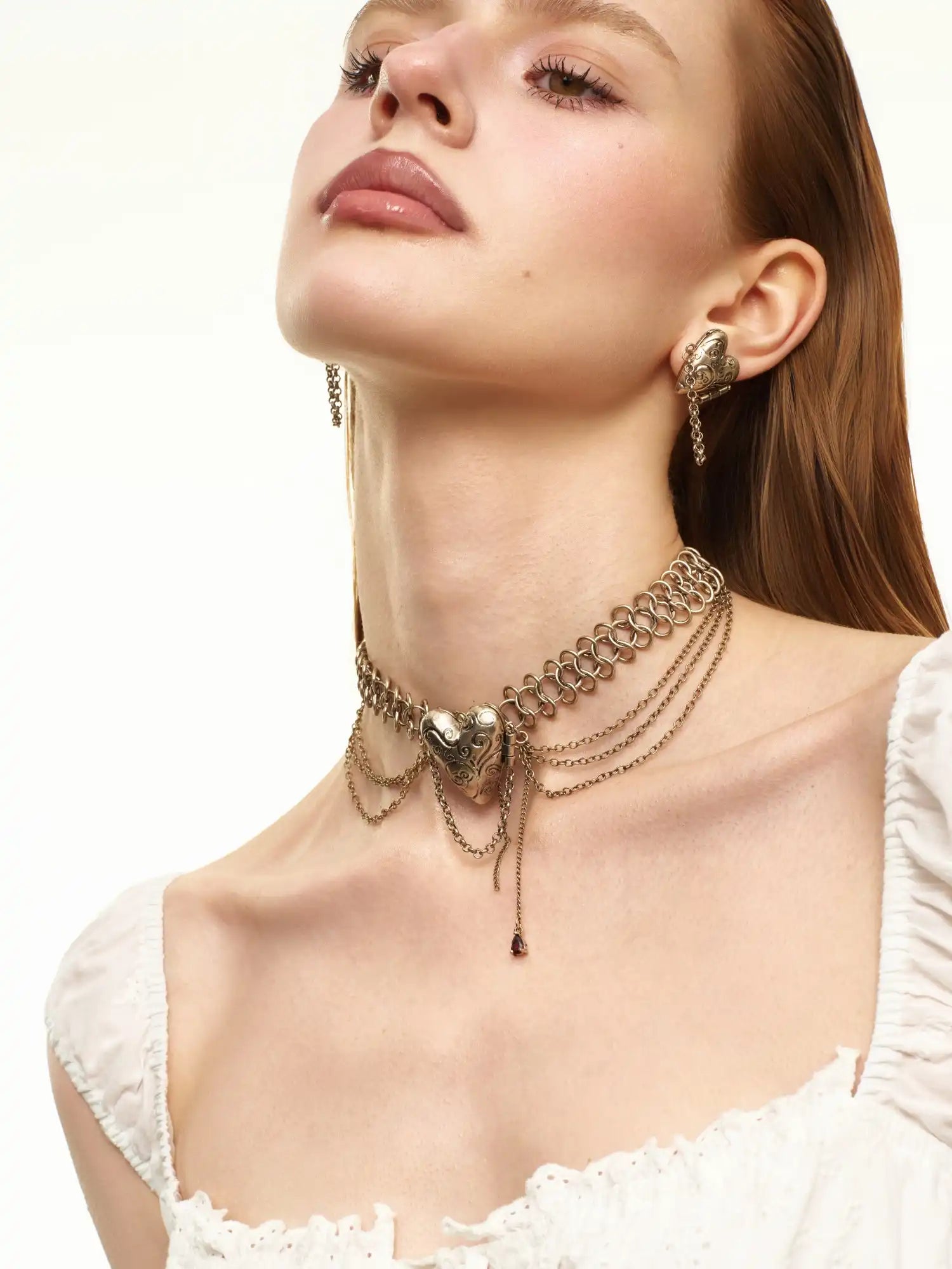 1Jinn M2M Vintage Heart Chainmail Layered Chain Choker | Canton Collective