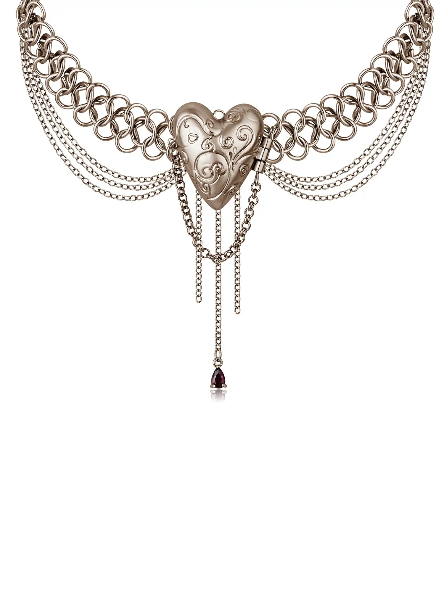 1Jinn M2M Vintage Heart Chainmail Layered Chain Choker | Canton Collective