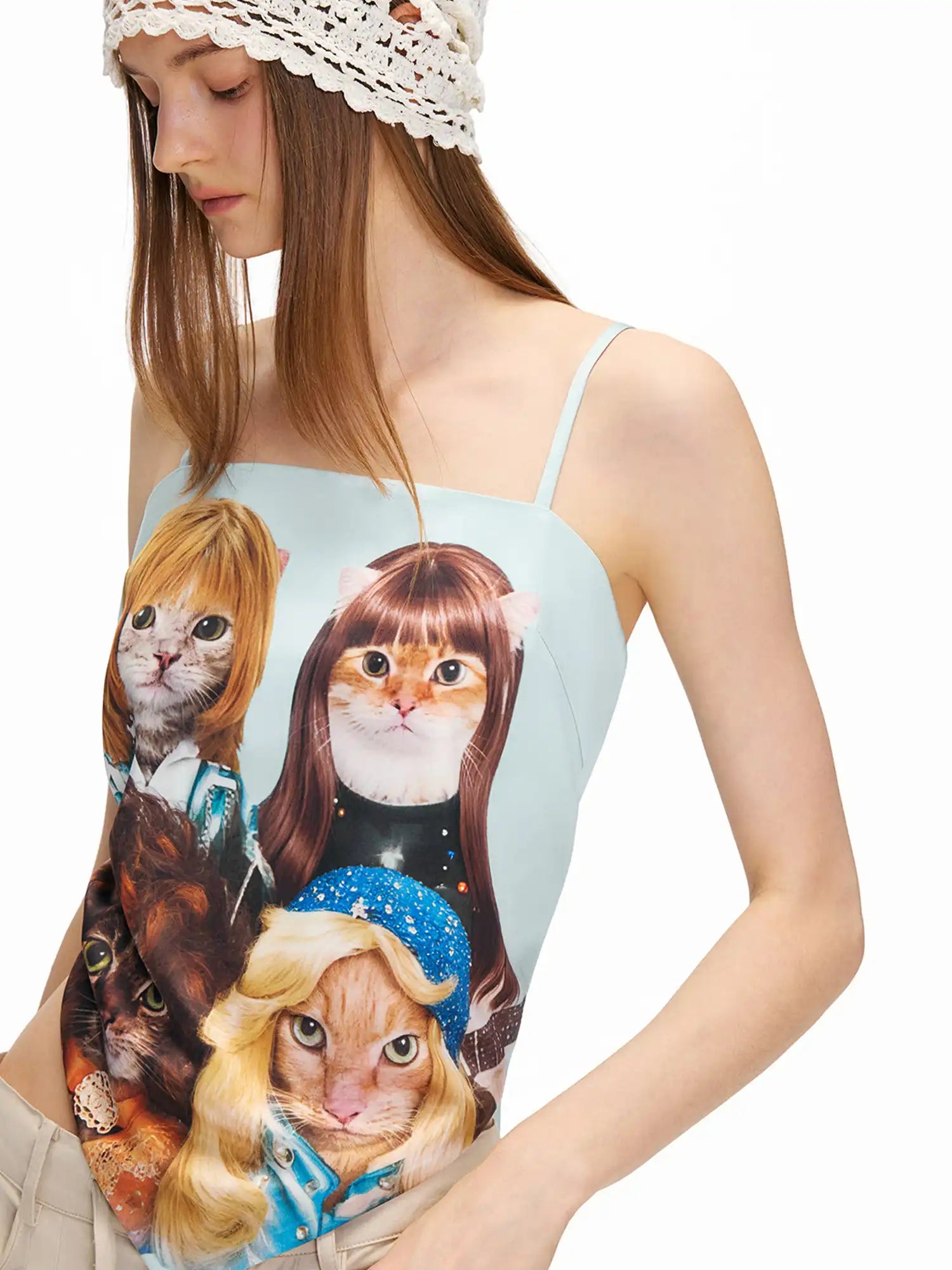 Outtheblue Vintage Party Cat Asymmetric Draped Cami Top | Canton Collective