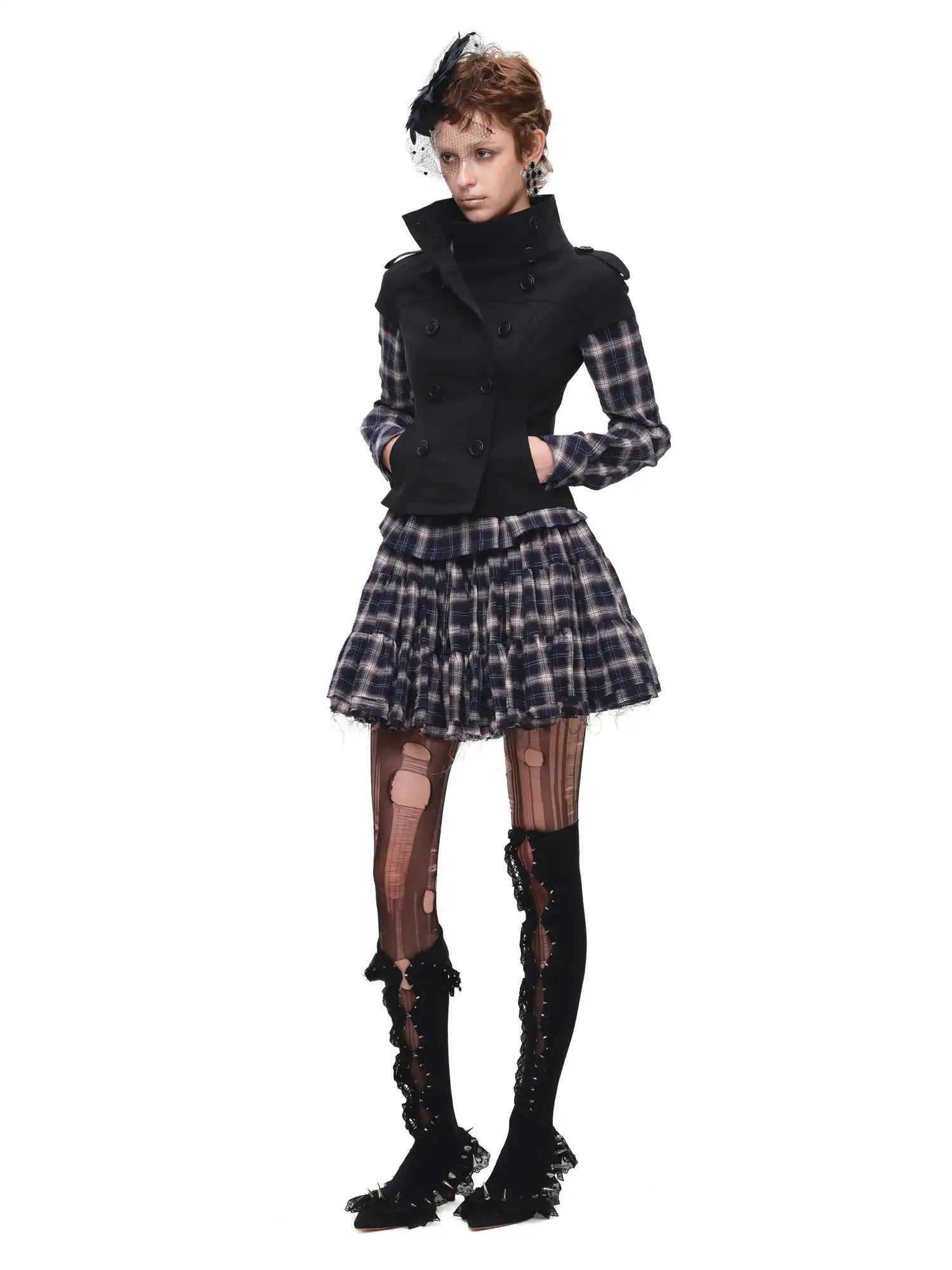 1Jinn Studio Vintage Plaid Tiered Ruffle Mini Skirt | Canton Collective