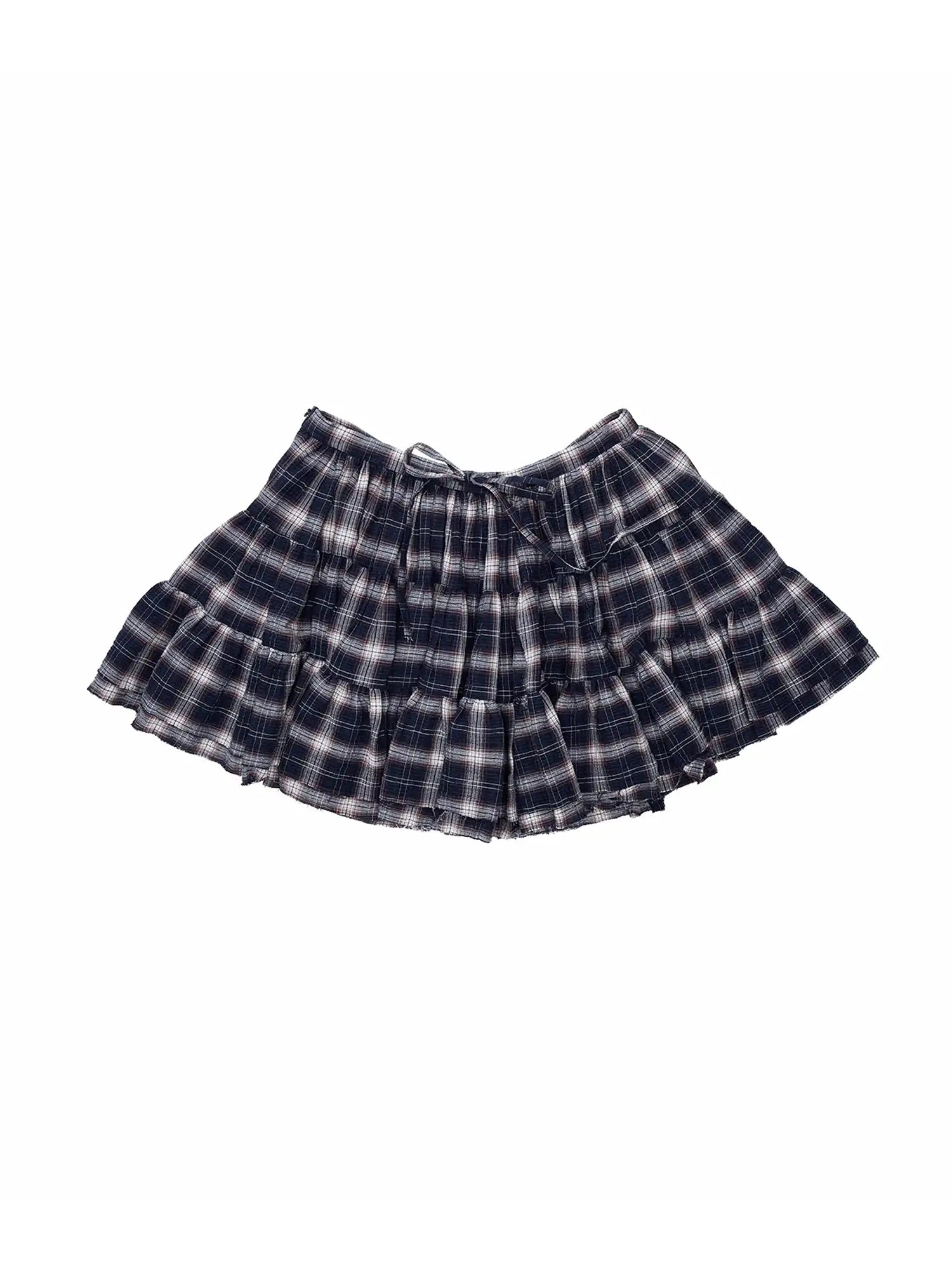 1Jinn Studio Vintage Plaid Tiered Ruffle Mini Skirt | Canton Collective