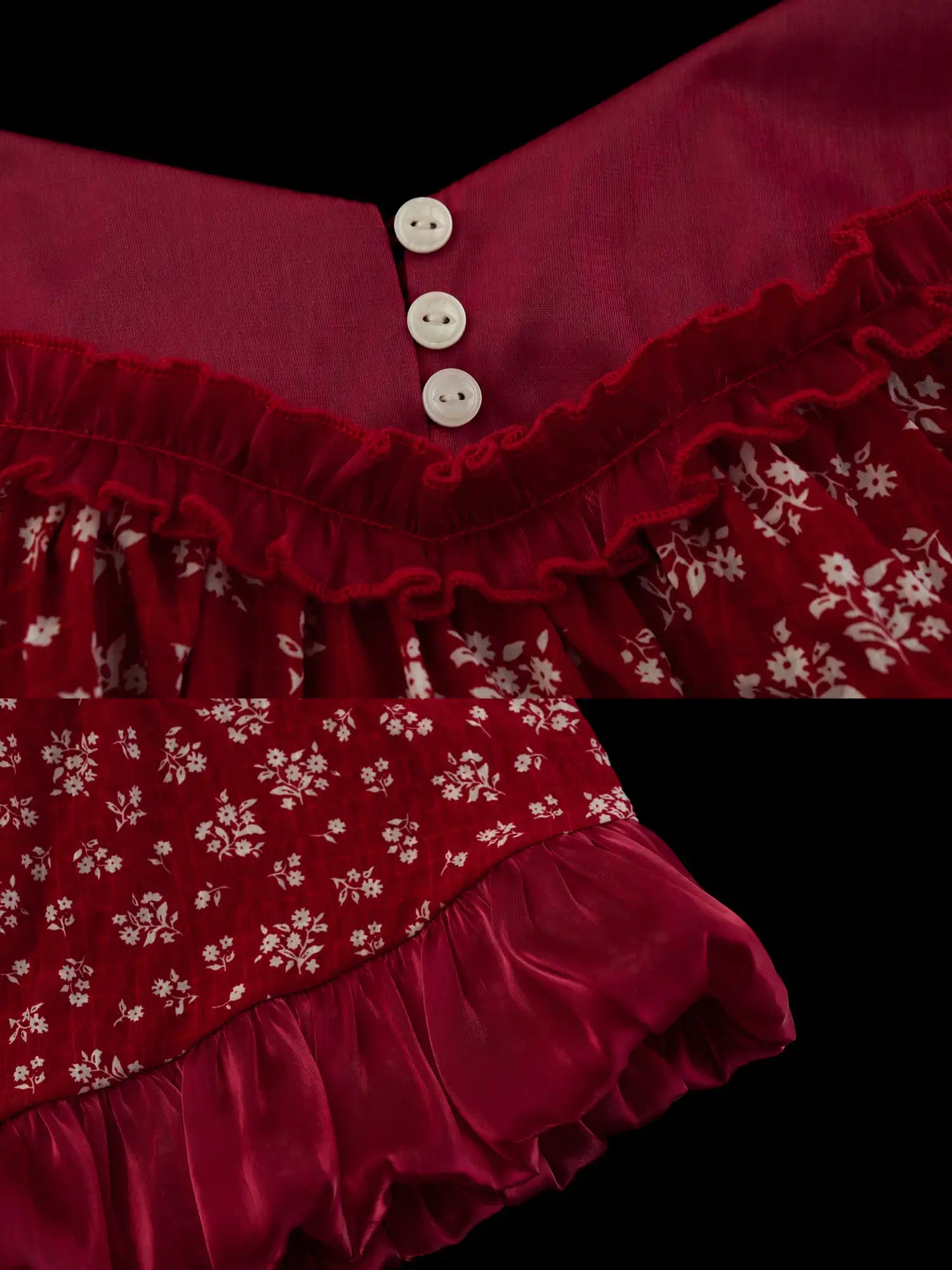 MAMC Vintage Satin Red Bubble Hem Baby Doll Tee | Canton Collective