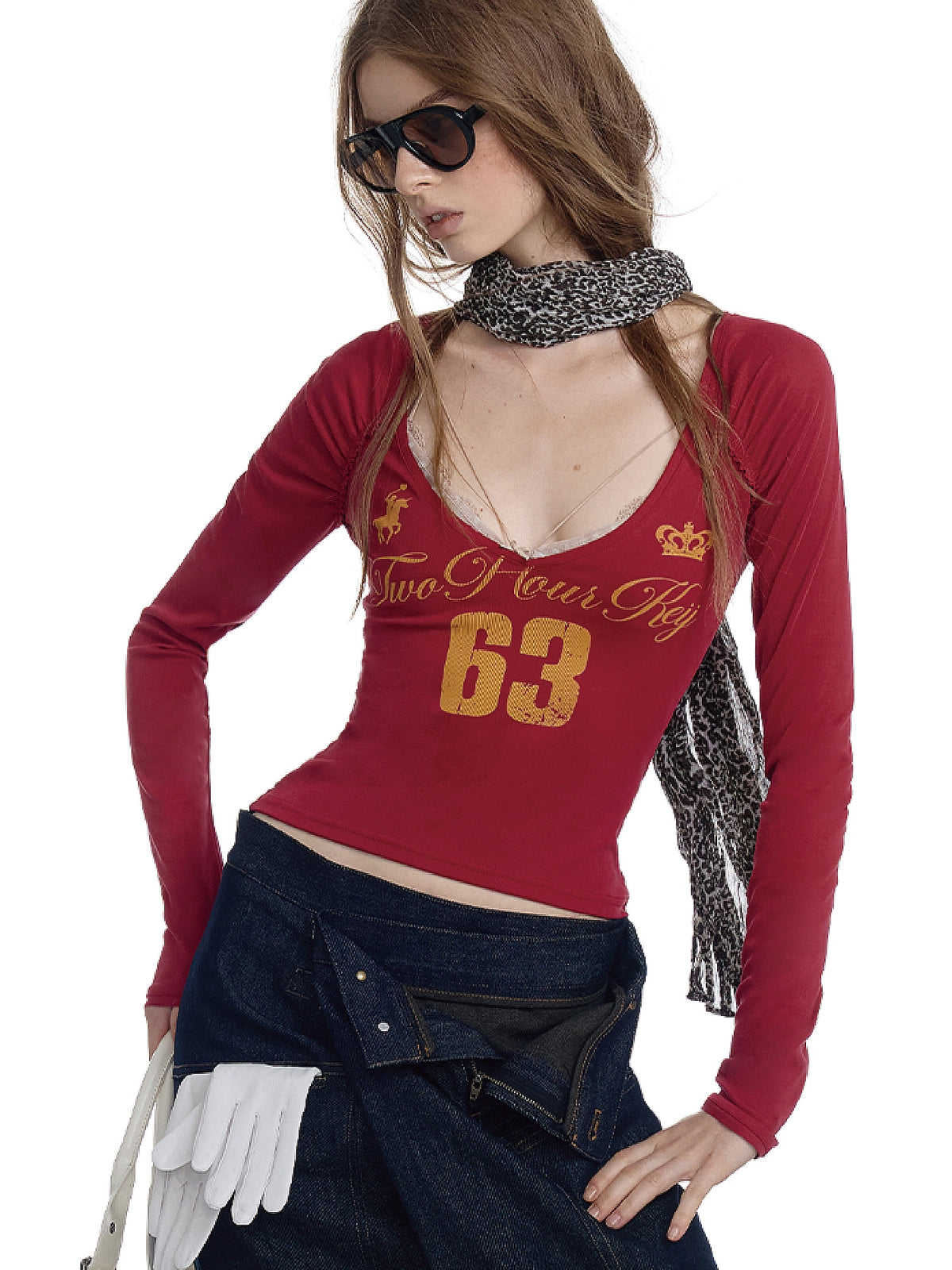 2HK TWO HOUR KEYYY Vintage Sports Fitted Long Sleeve Jersey Tee | Canton Collective