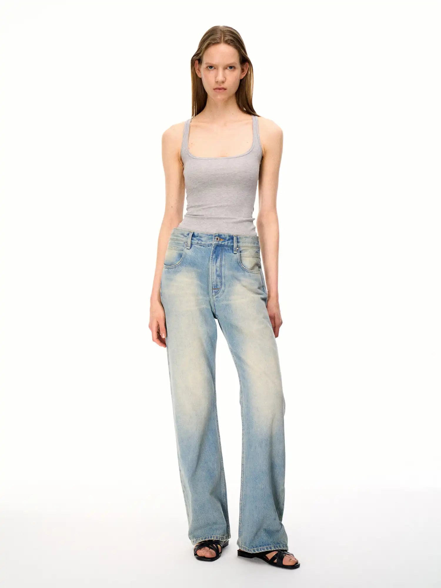 FirstFloor Vintage Washed Light Blue Wide-Leg Jeans | Canton Collective