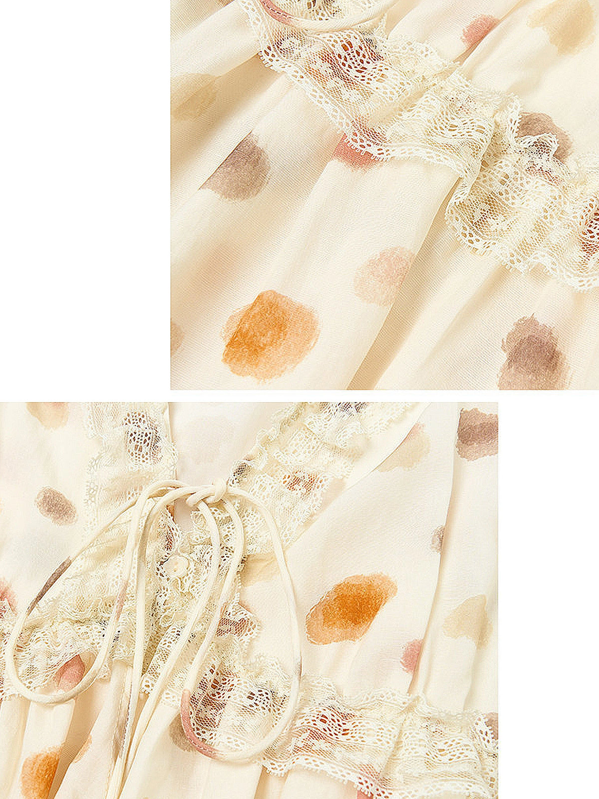 Outtheblue Watercolor Dot Babydoll Lace Panel Top | Canton Collective