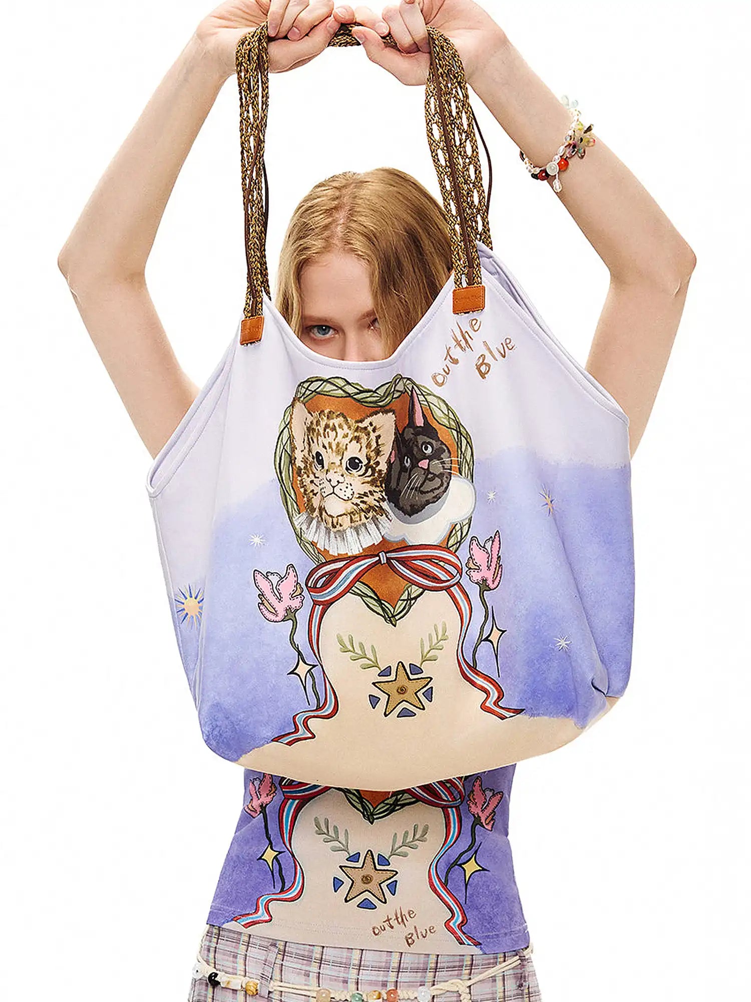Outtheblue Whimsical Cat Purple Tote Bag | Canton Collective