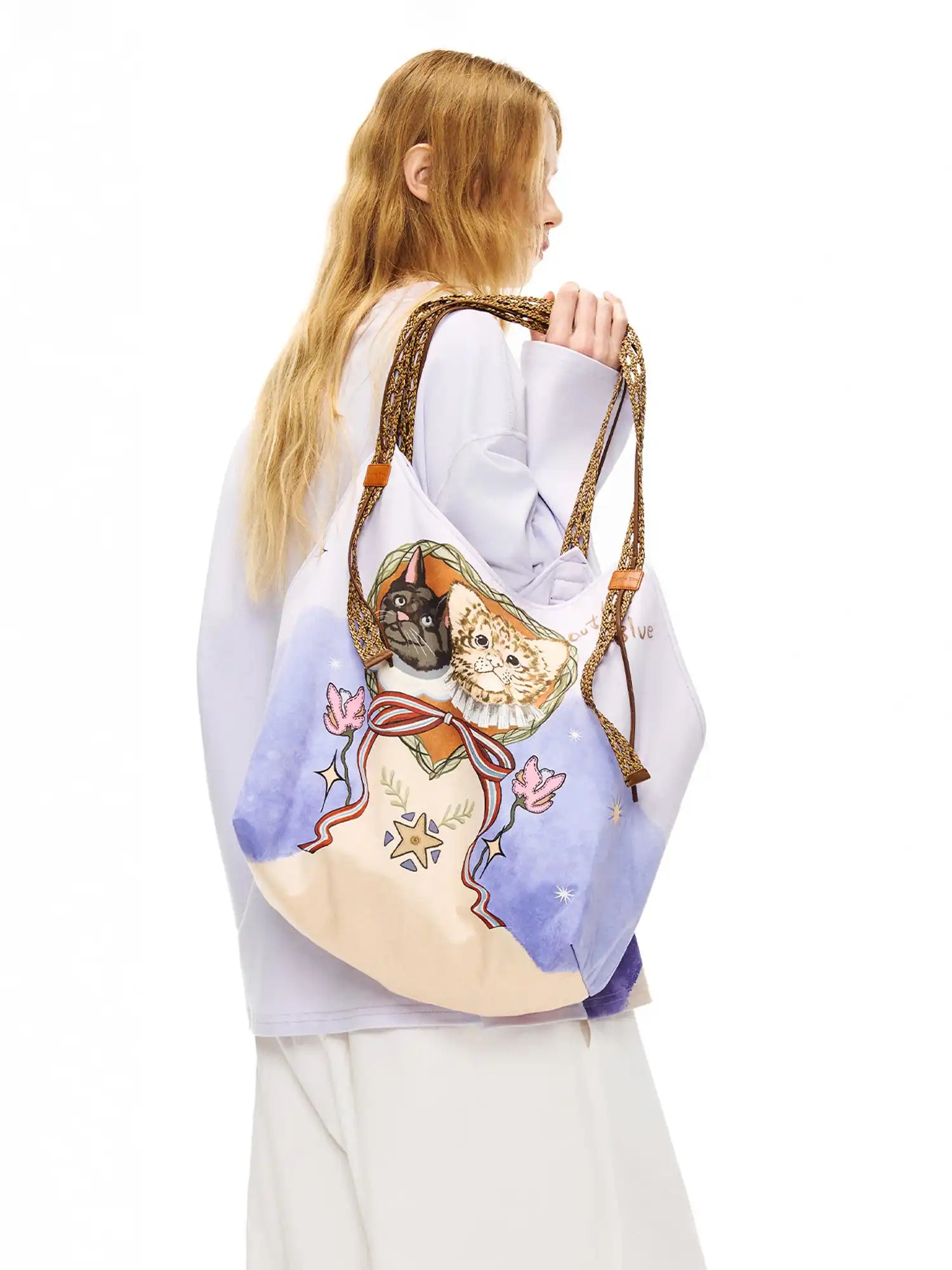 Outtheblue Whimsical Cat Purple Tote Bag | Canton Collective