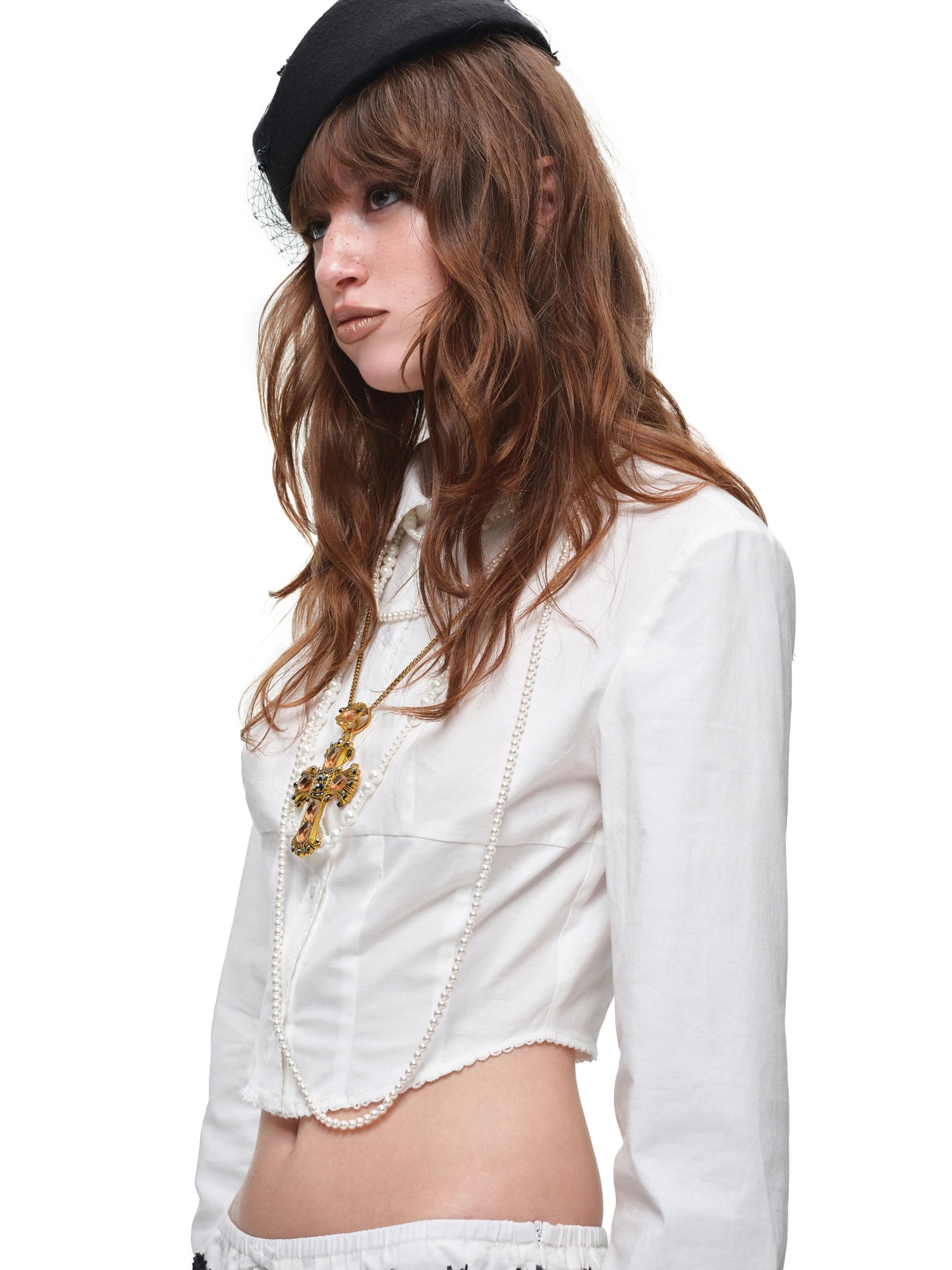 1Jinn Studio White Lyocell Peter Pan Collar Shirt | Canton Collective