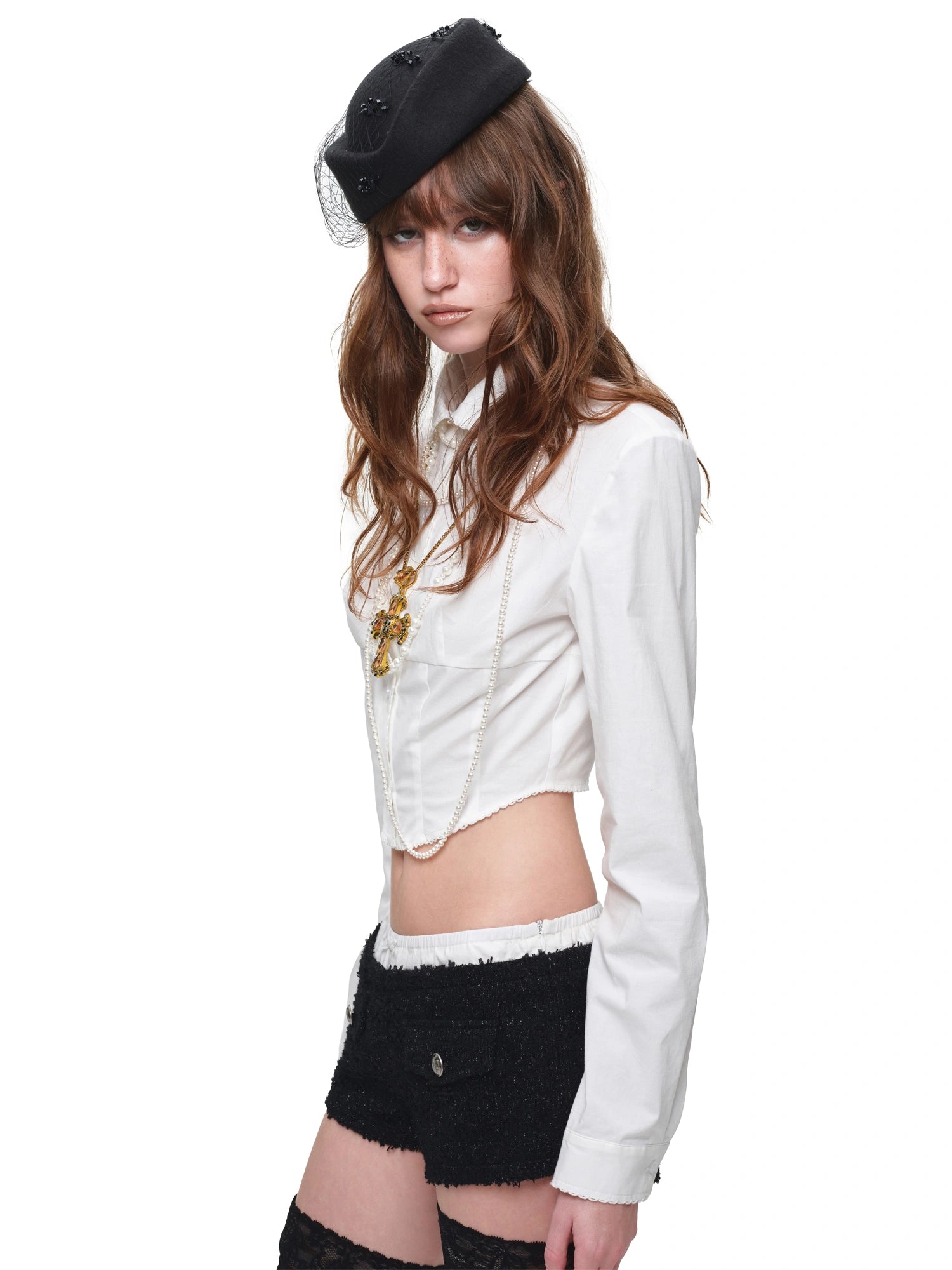 1Jinn Studio White Lyocell Peter Pan Collar Shirt | Canton Collective