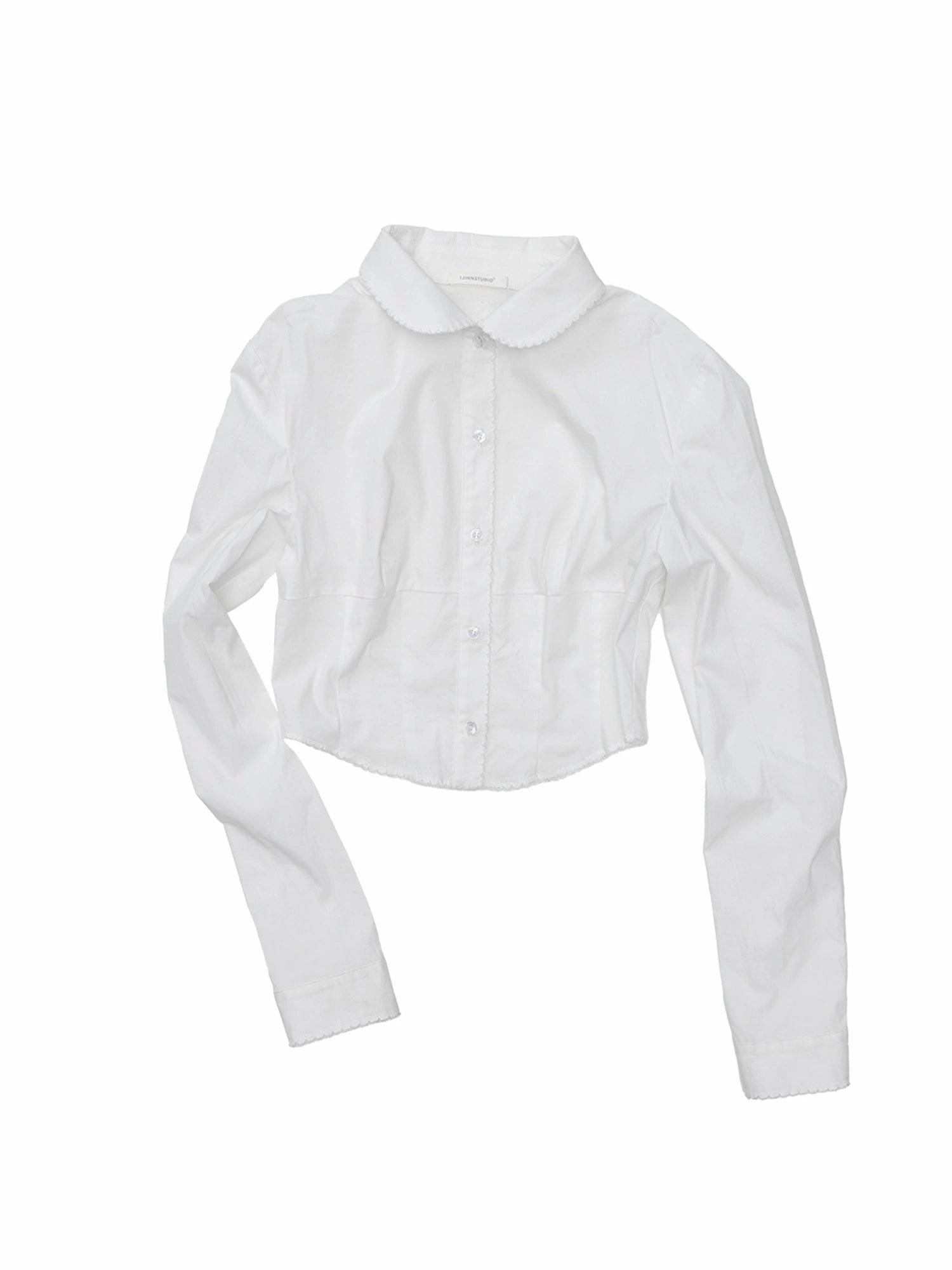1Jinn Studio White Lyocell Peter Pan Collar Shirt | Canton Collective