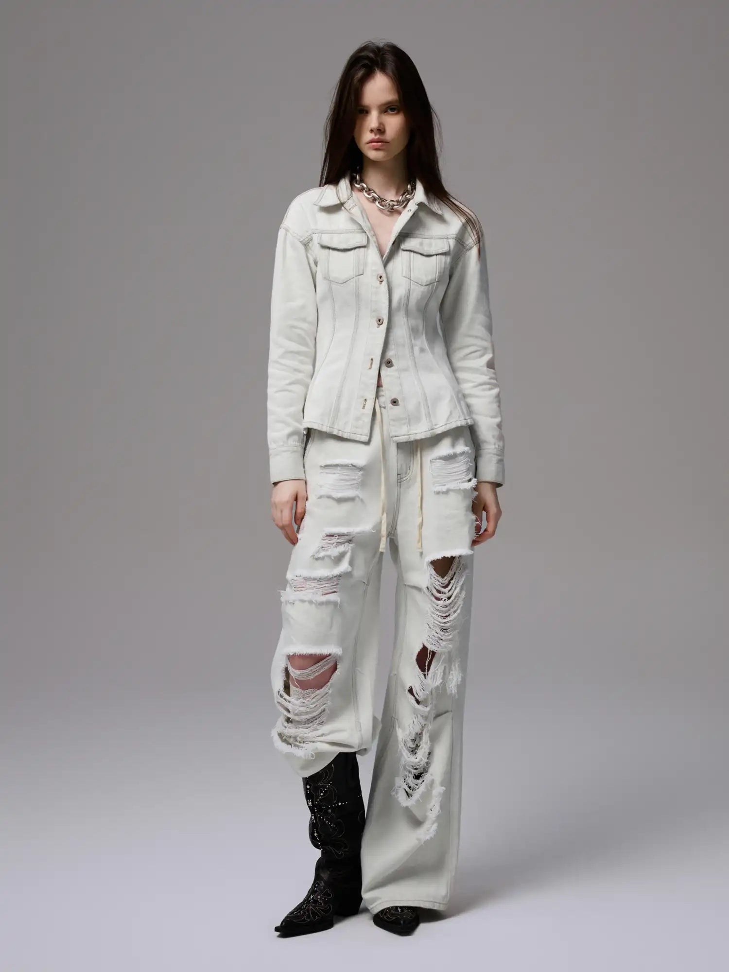 1Jinn Studio White Wash Ripped Jeans | Canton Collective