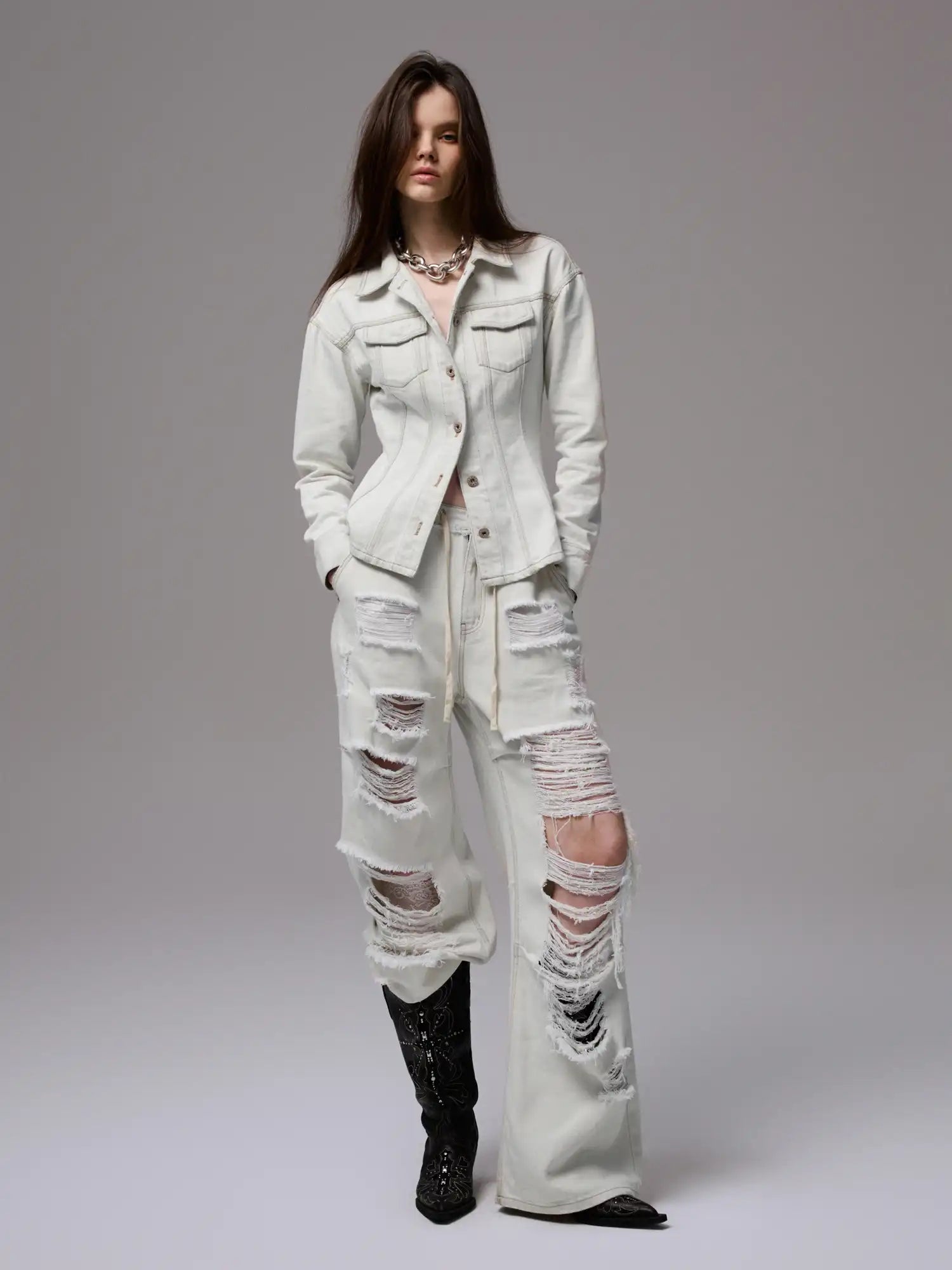 1Jinn Studio White Wash Ripped Jeans | Canton Collective