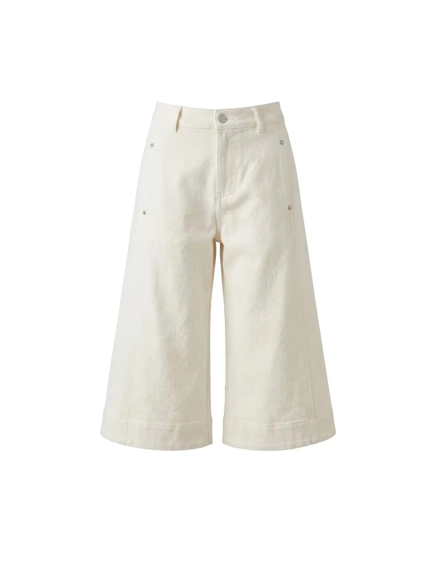 Muse Naps Wide Leg White Capri Jeans | Canton Collective