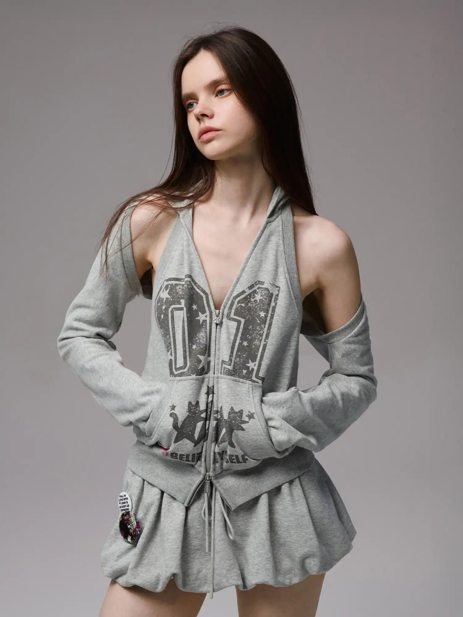1Jinn Studio Women's Backless Hoodie Vest Set | Canton Collective