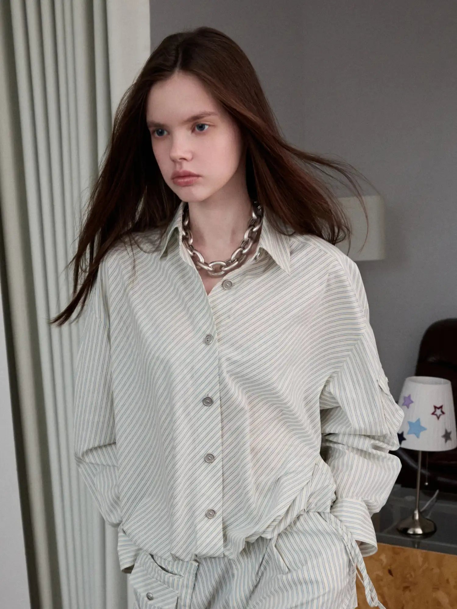1Jinn Studio Women's Drawstring Stripe Shirt | Canton Collective