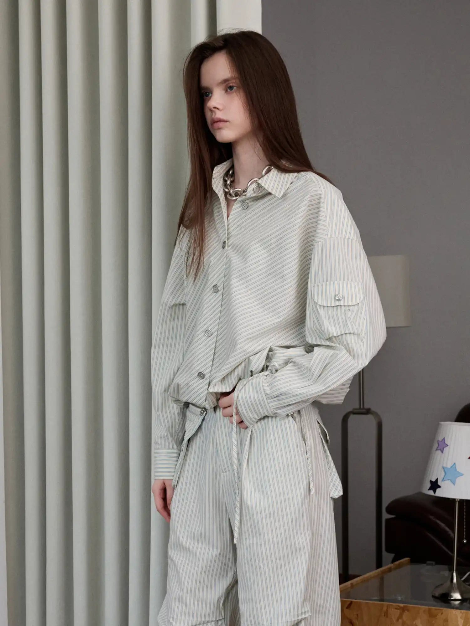 1Jinn Studio Women's Drawstring Stripe Shirt | Canton Collective