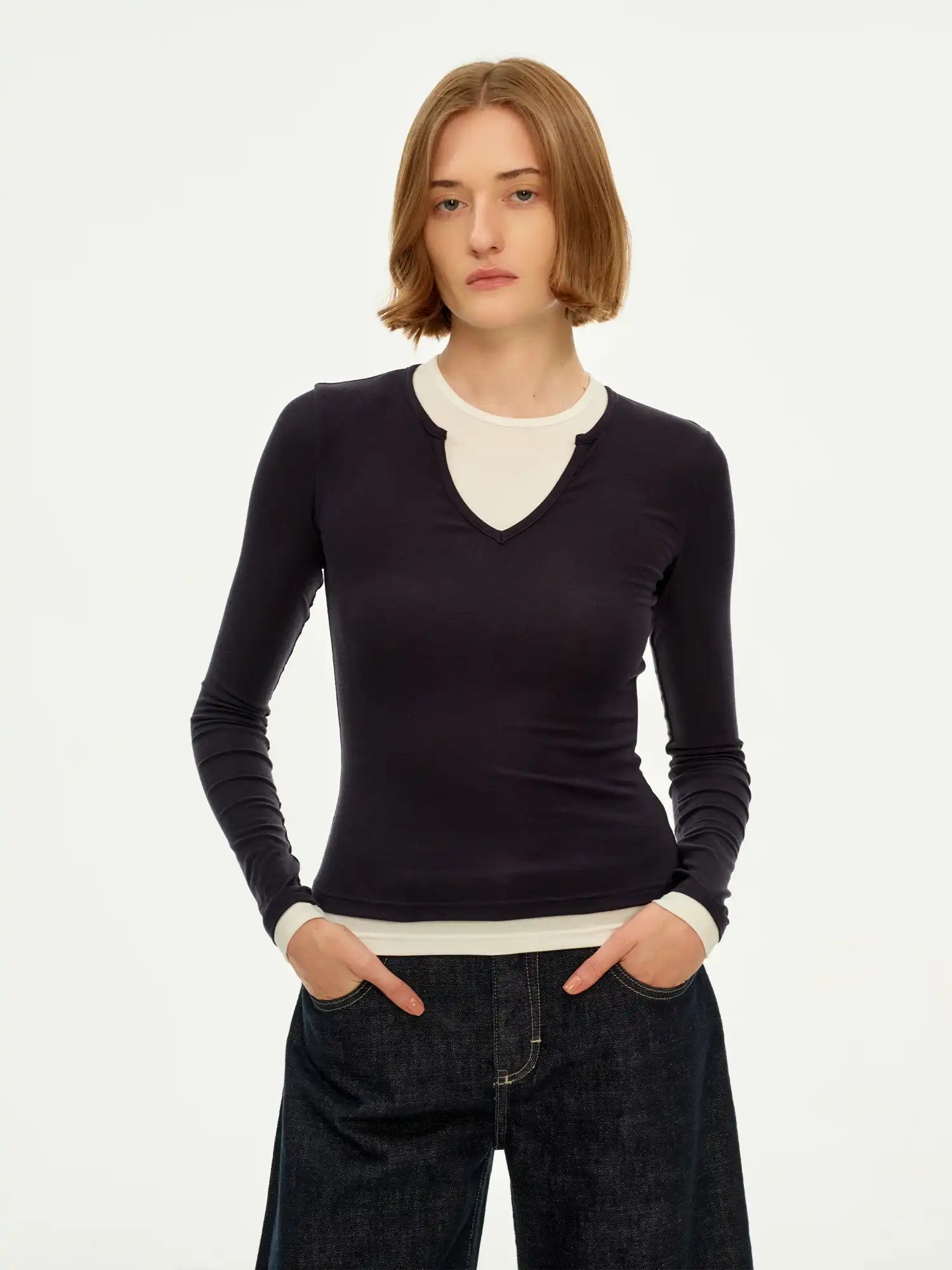 FirstFloor Women's Faux Layered Top | Canton Collective