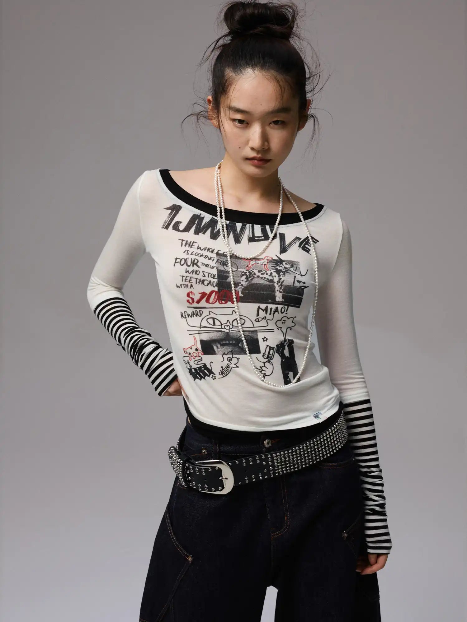 1Jinn Studio Women's Graffiti Print Layered Top | Canton Collective