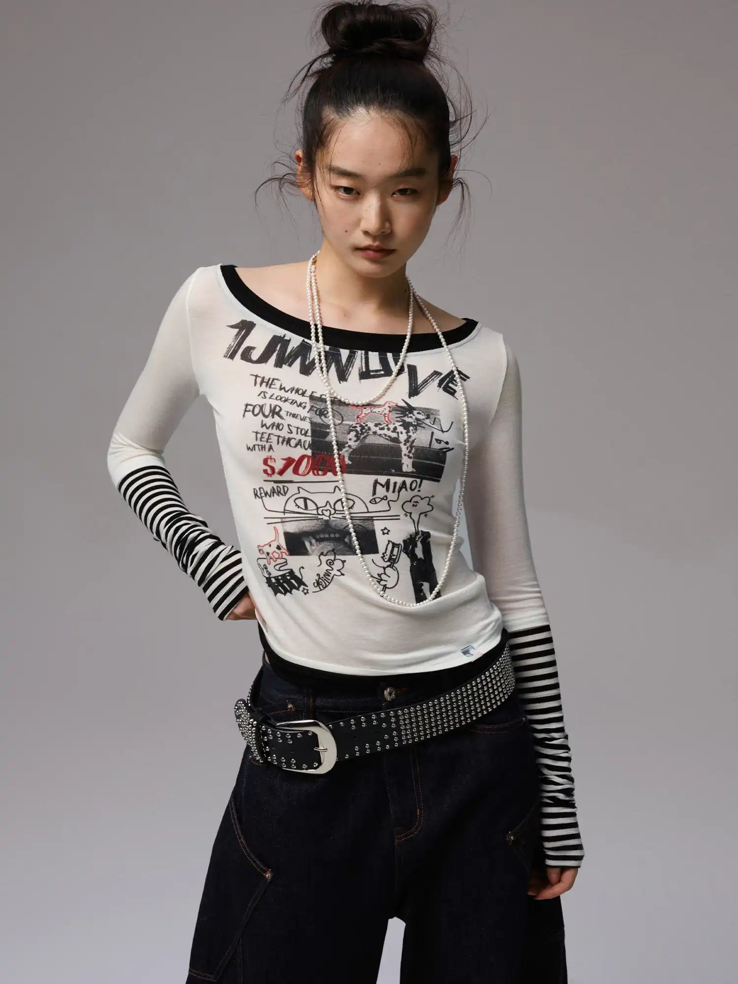 1Jinn Studio Women's Graffiti Print Layered Top | Canton Collective
