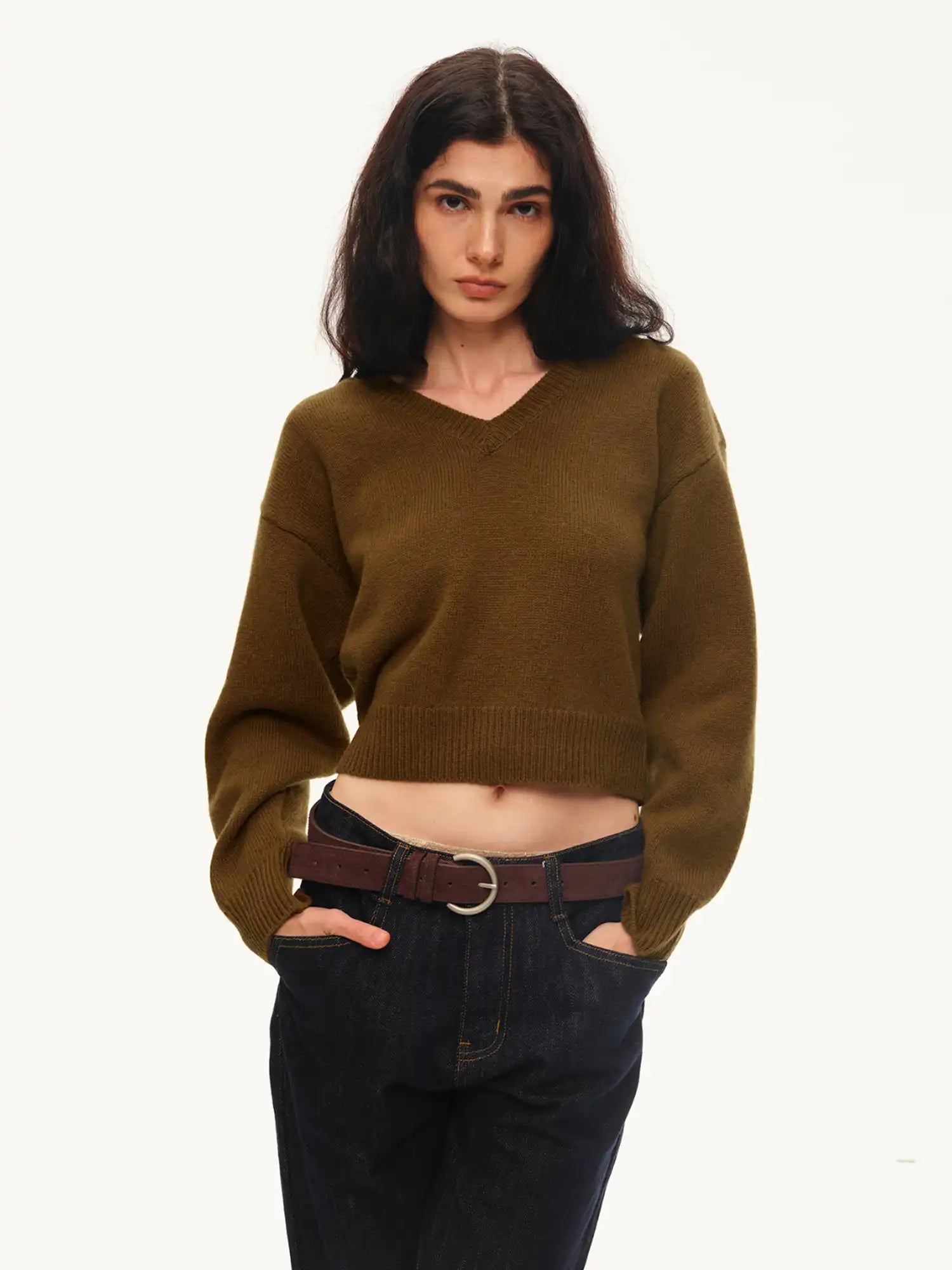 Muse Naps Wood Hooded V Neck Sweater | Canton Collective