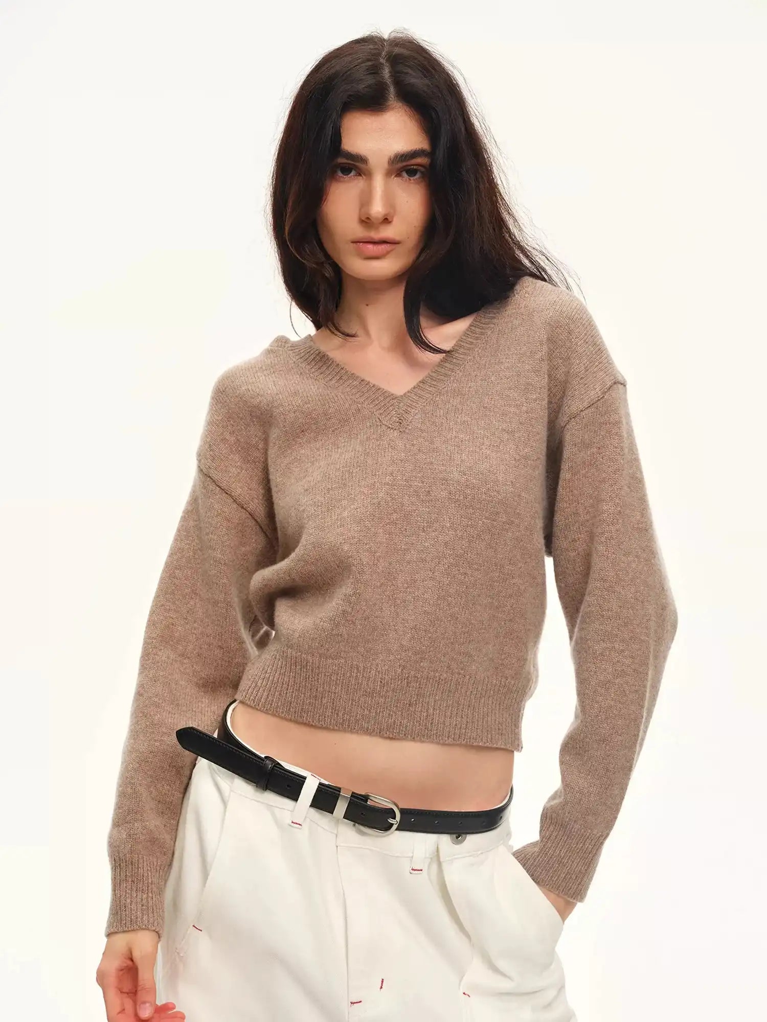 Muse Naps Wood Hooded V Neck Sweater | Canton Collective