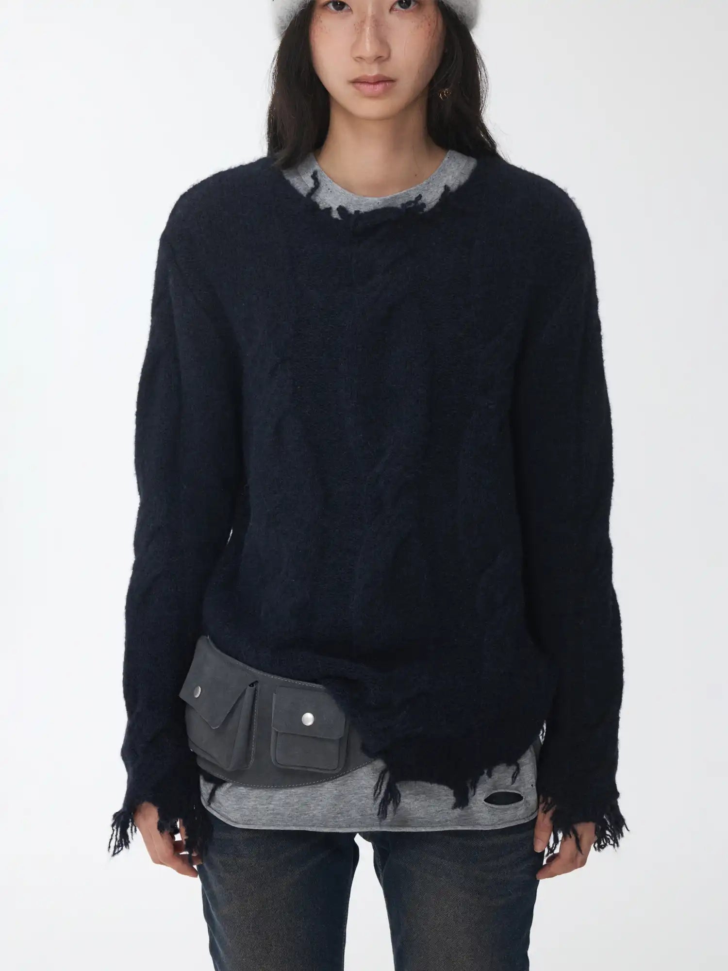 1Jinn Studio Wool Frayed Sweater | Canton Collective