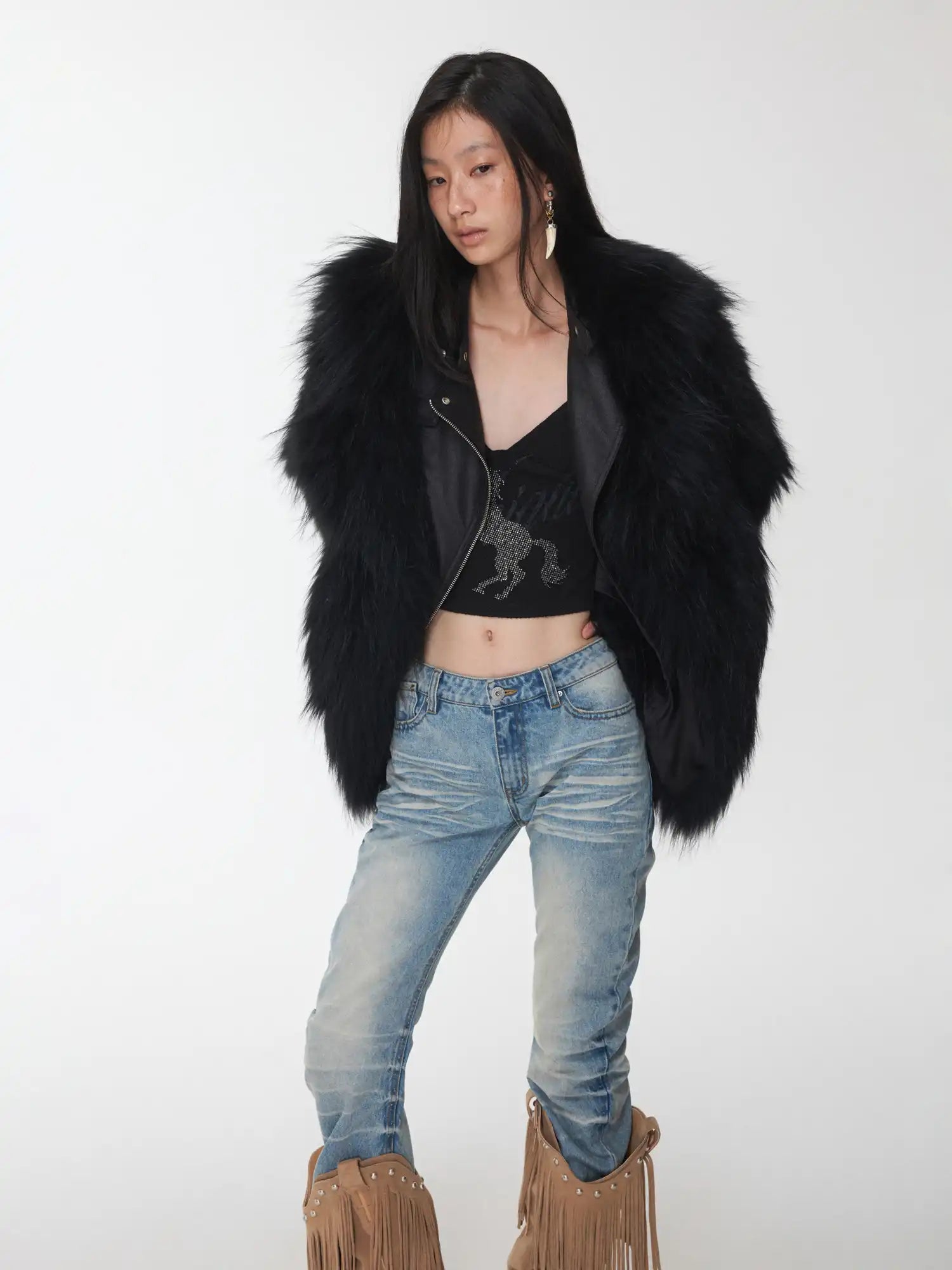1Jinn Studio Woven Raccoon Fur Coat | Canton Collective