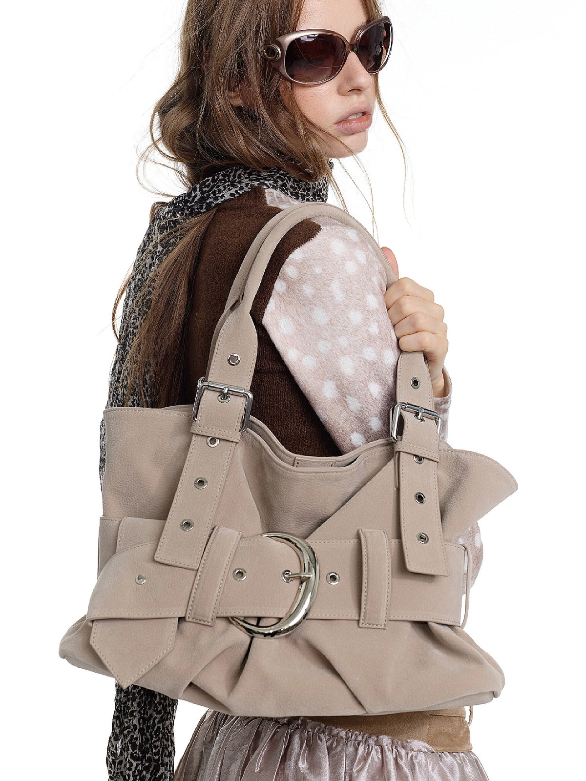 2HK TWO HOUR KEYYY Y2K Belt Buckle Leather Underarm Tote Bag | Canton Collective