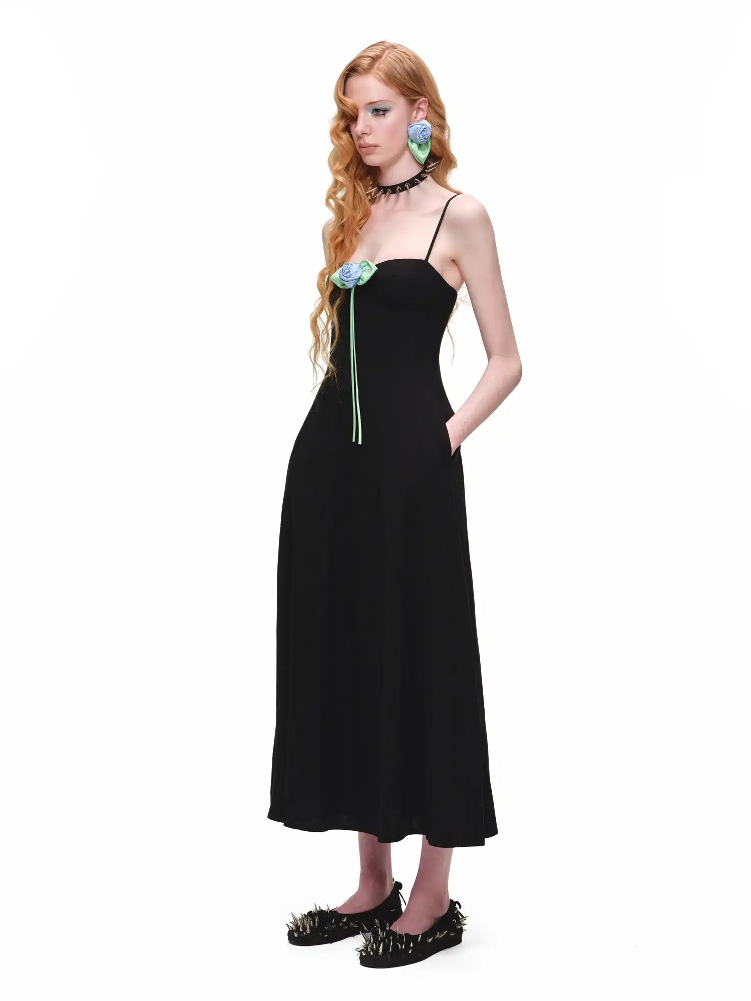 1Jinn Studio Y2K Black A-Line Corset Maxi Dress | Canton Collective