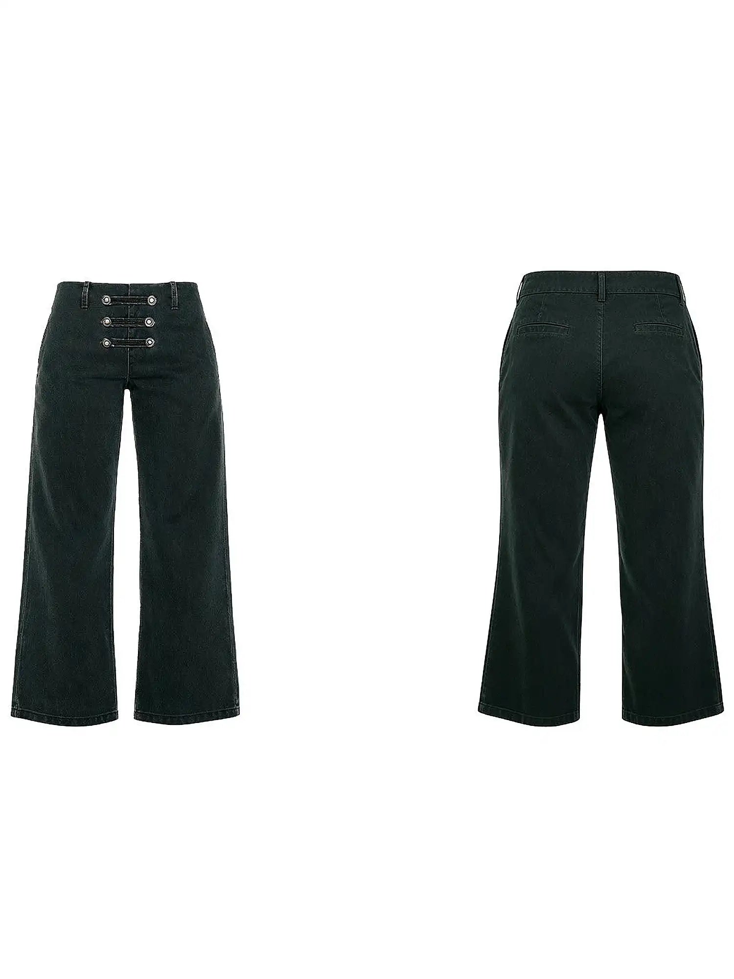 2th Desire Y2K Grunge Pirate Buckle Cropped Jeans | Canton Collective