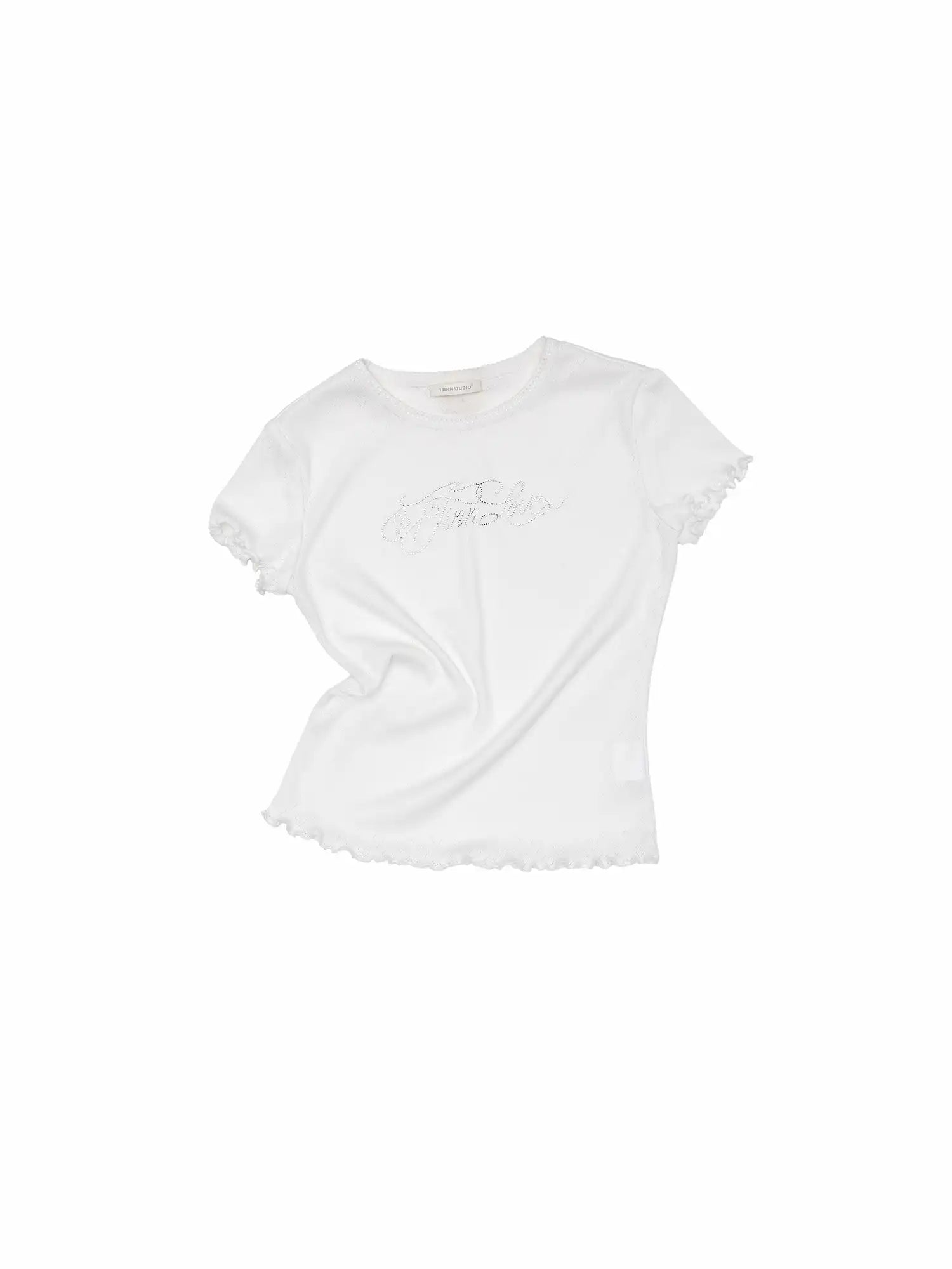 1Jinn Studio Y2K Heart Pointelle Baby Tee | Canton Collective