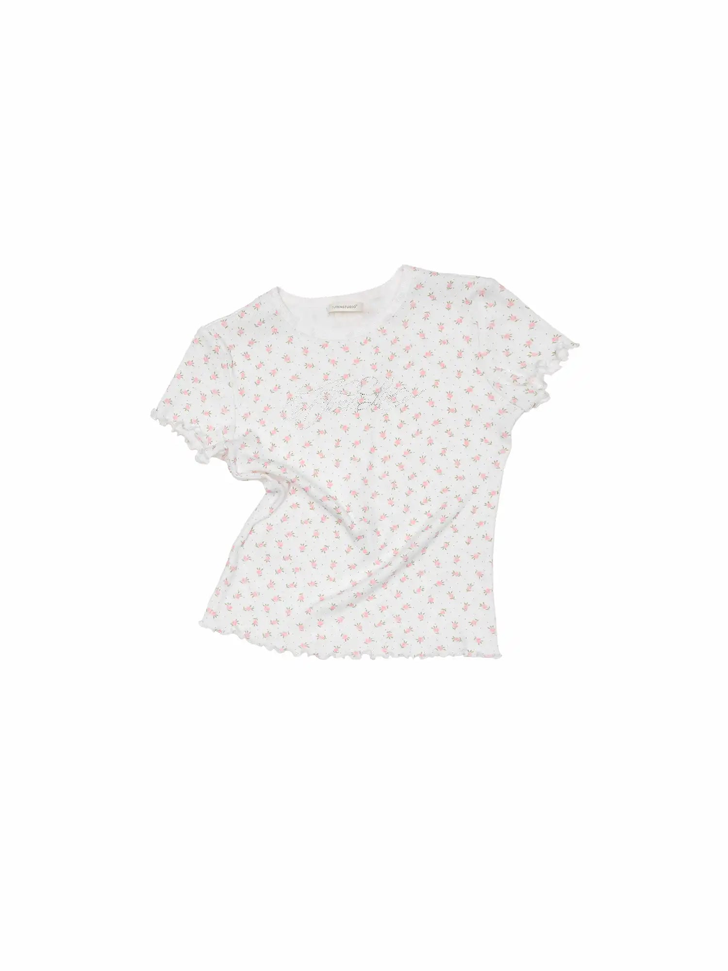 1Jinn Studio Y2K Heart Pointelle Baby Tee | Canton Collective