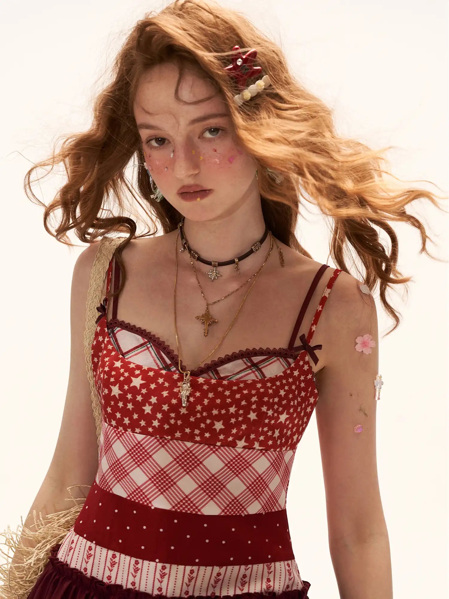 MAMC Y2K Layered Bra Style Slip Mini Red Dress | Canton Collective