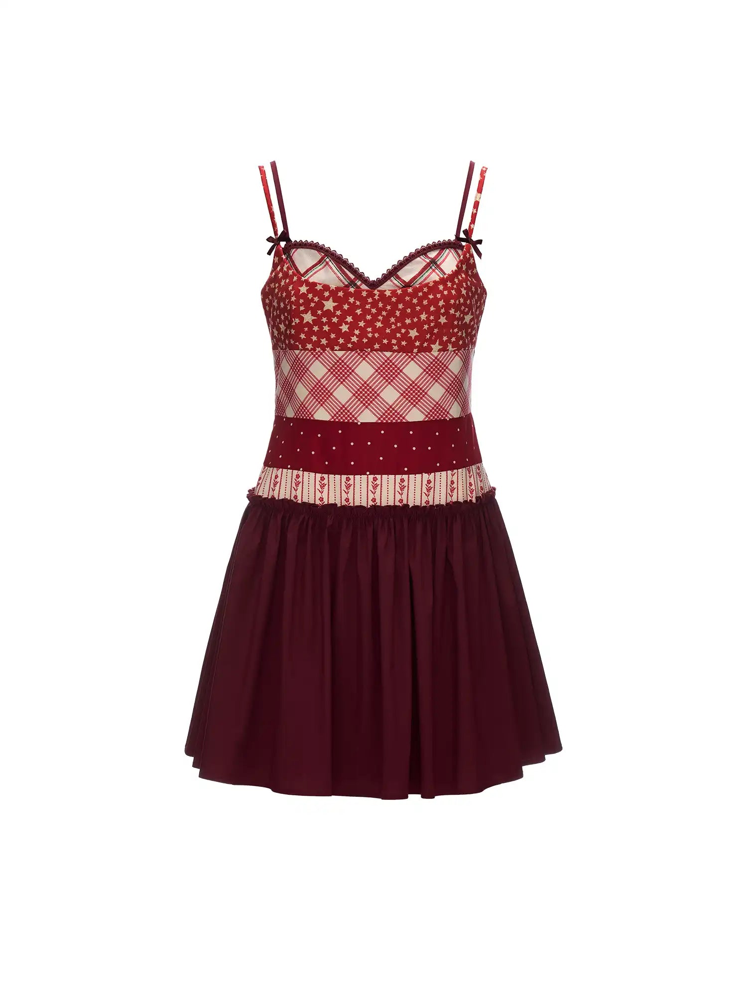 MAMC Y2K Layered Bra Style Slip Mini Red Dress | Canton Collective