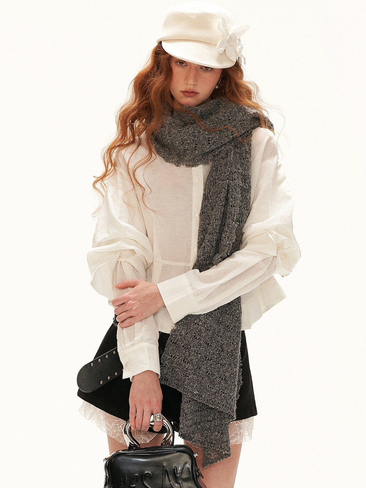 MAMC Y2K Long Textured Knit Scarf | Canton Collective