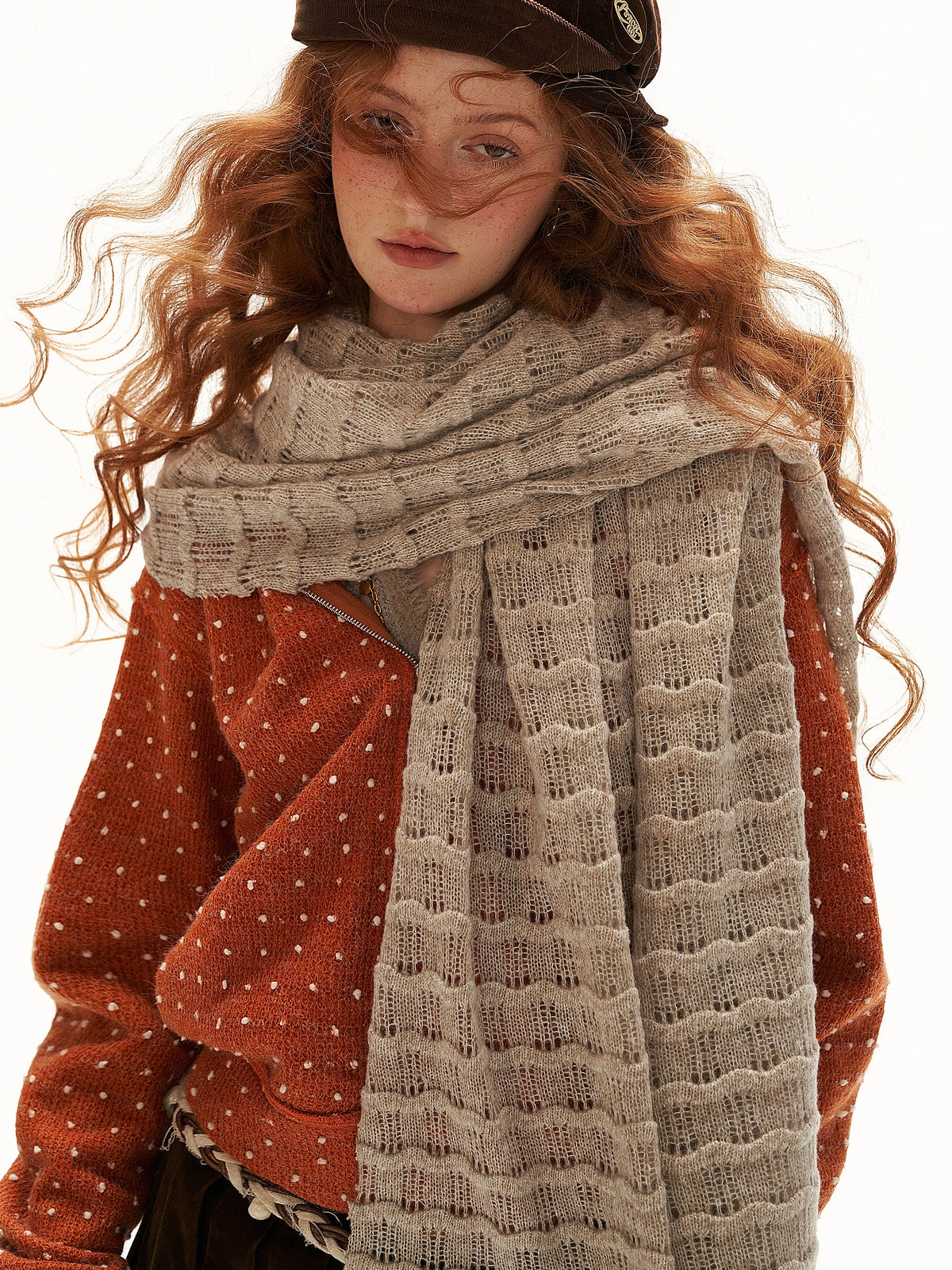 MAMC Y2K Long Textured Knit Scarf | Canton Collective