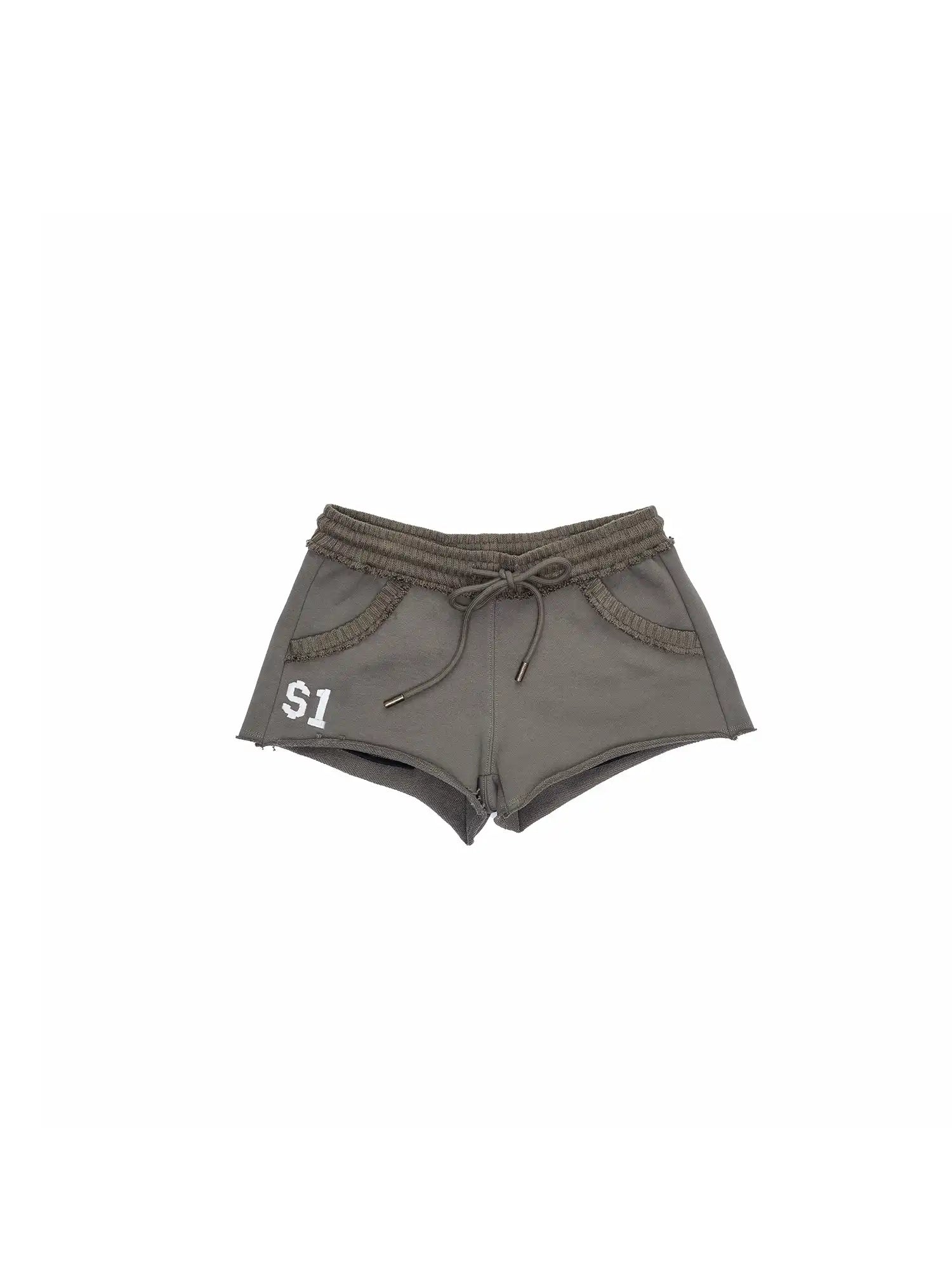 1Jinn Studio Y2K Low Rise Embroidered Camo Sweat Sexy Shorts | Canton Collective