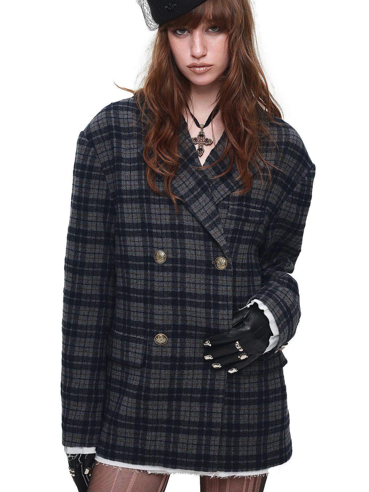 1Jinn Studio Y2K Preppy Oversized Tartan Blazer | Canton Collective